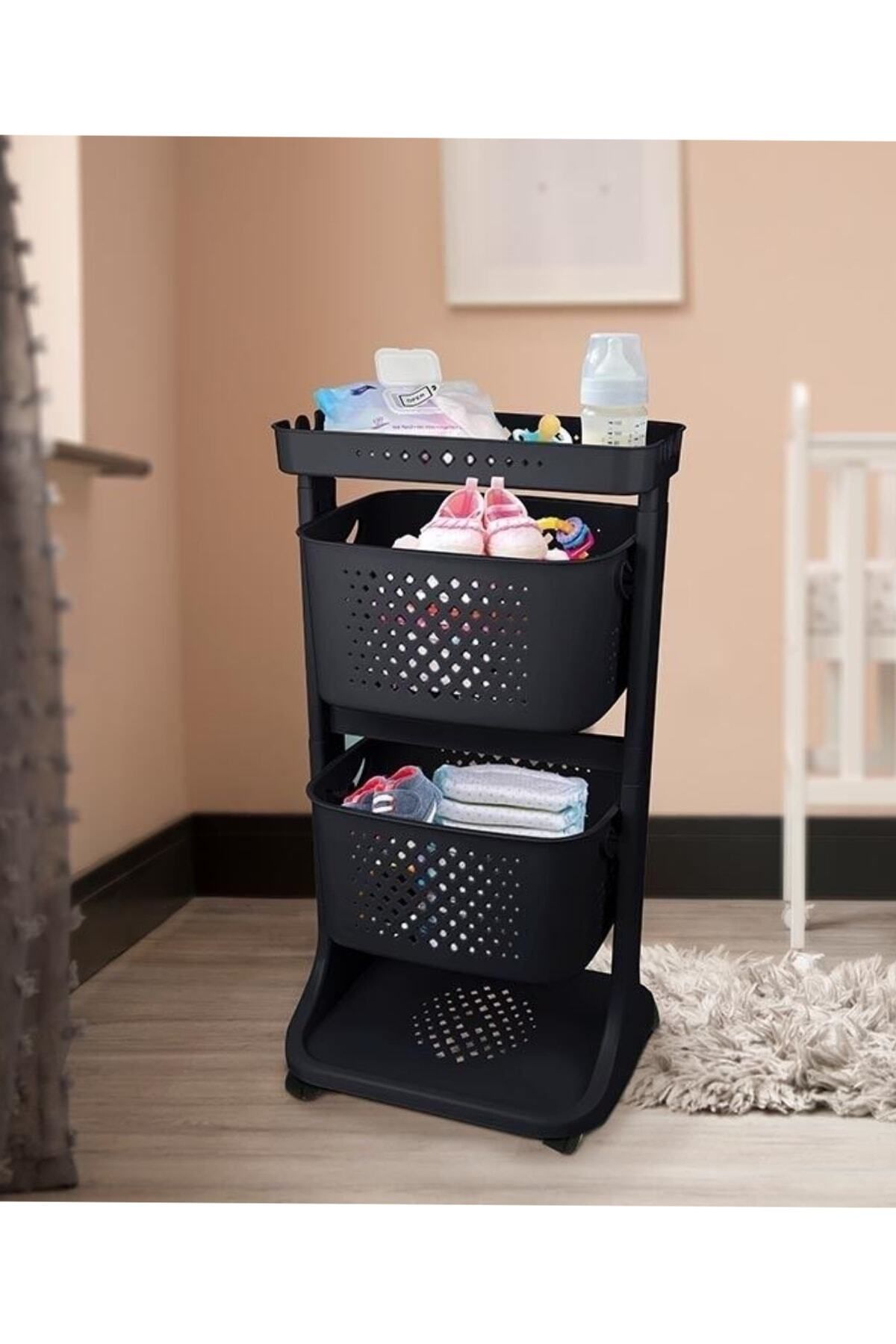 Roza's Home Titiz Kat Kat Sepet Organizeri No:1 - Antrasit Tp-747