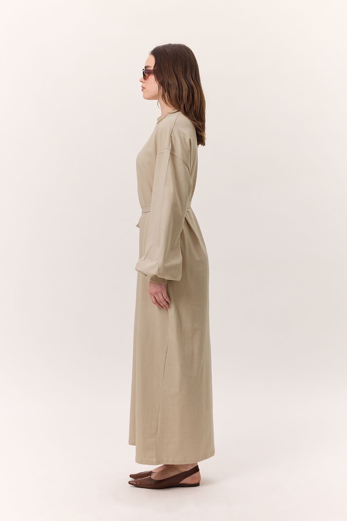 Manuka-Rochie lungă confortabilă Stone - Balloon Sleeve Stone 5