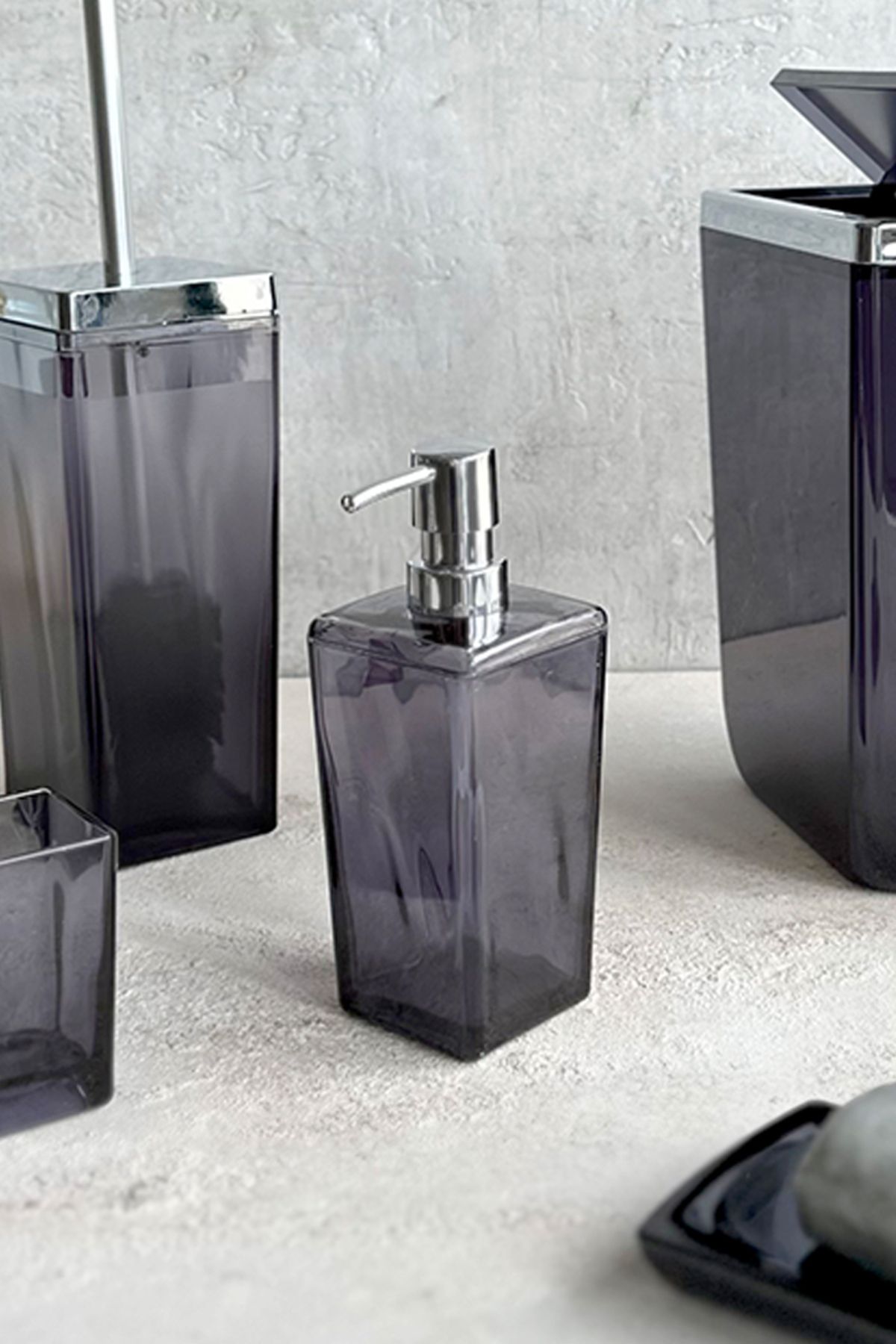 Prima Nova-Black Biga Transparent Soap Dish - Chrome Color 2