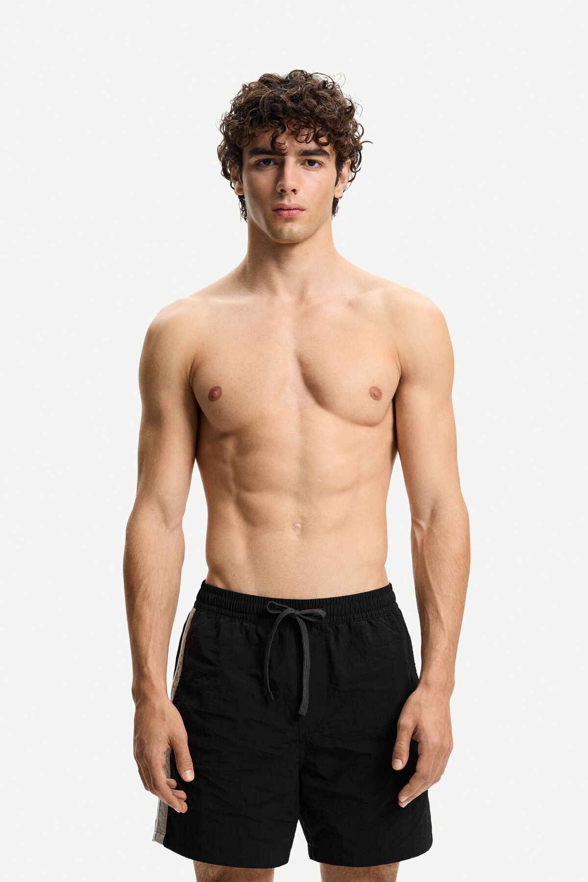شورت شنا باکسی راه راه Bershka