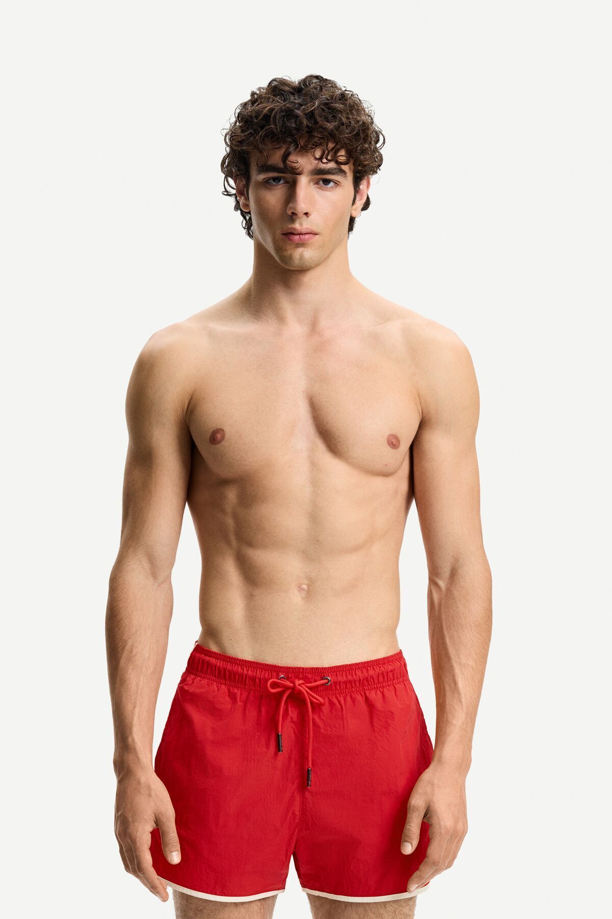 شورت شنا راه راه کوتاه Bershka