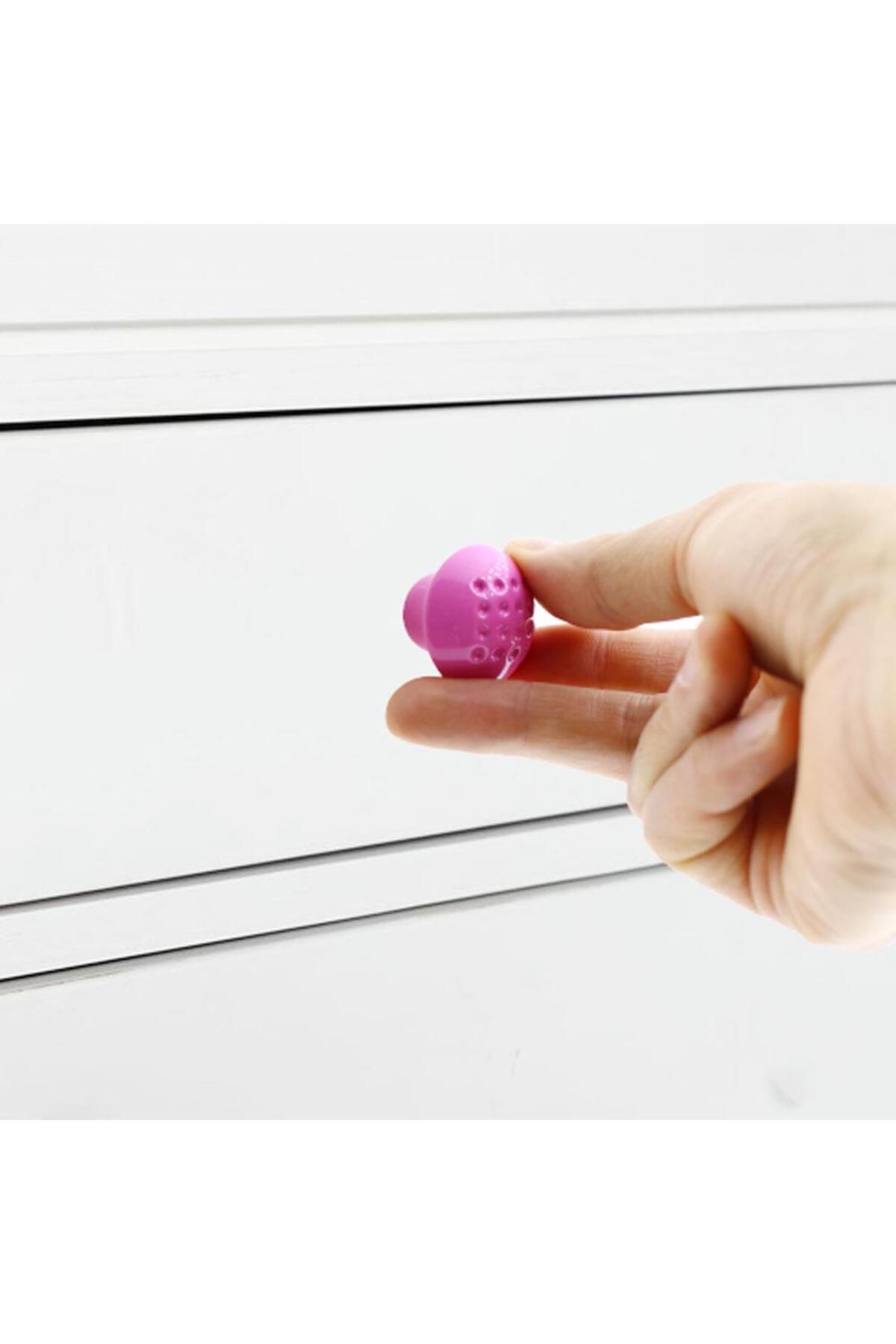 Badem10-(10 buc.) Buton punctat ciupercă roz metal mobilier sertar dulap dulap capac mâner mâner 4