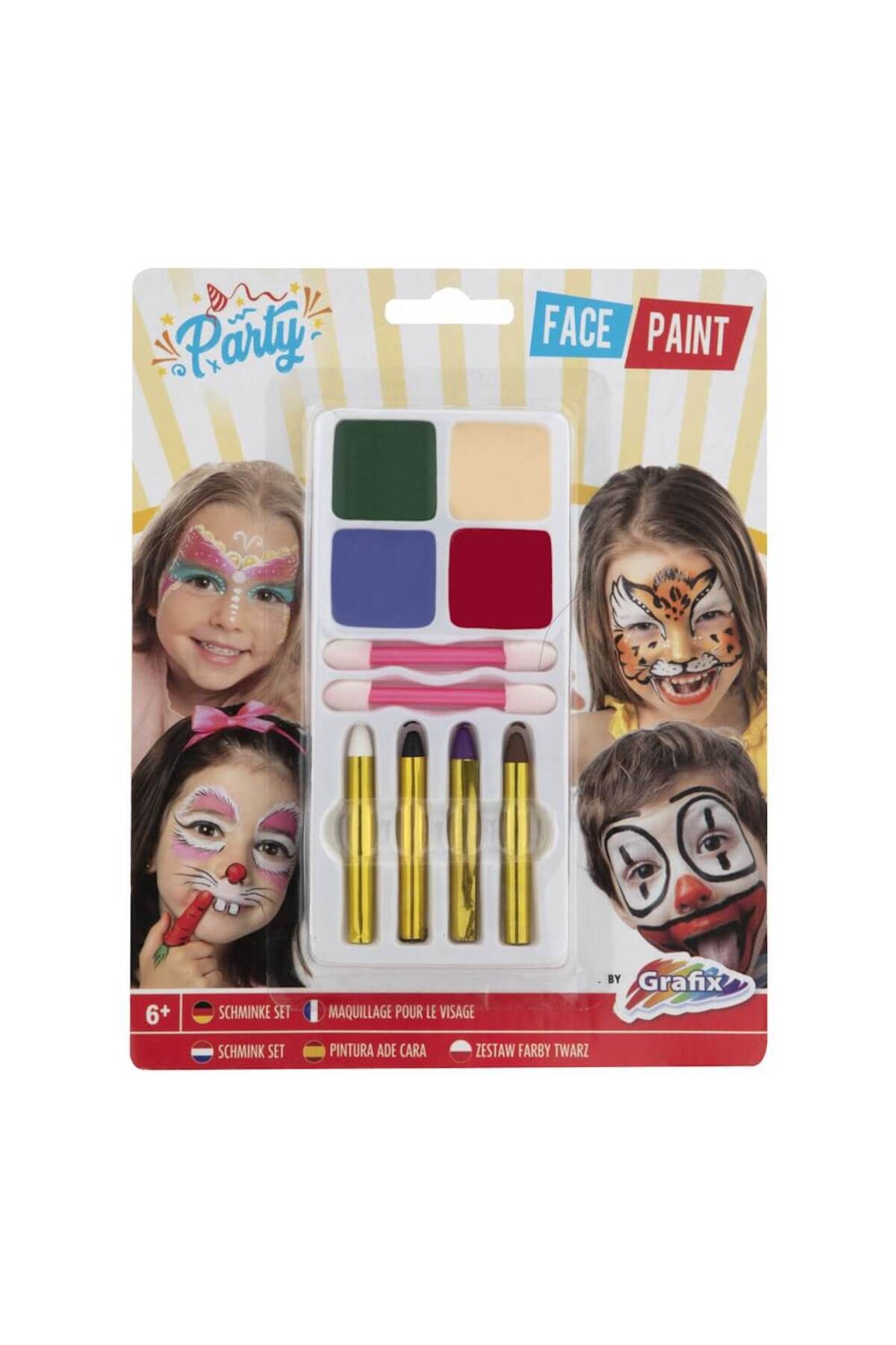 GRAFİX Set 10 Piese Pictura Pe Fata 4 Culori 4 Creioane Si Accesorii - One Size