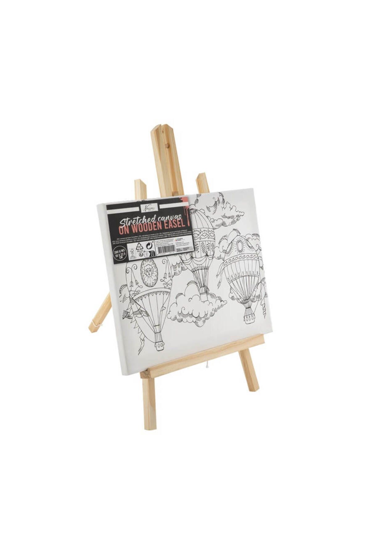 Nassau fine art Sevalet Din Lemn Cu Panza Pictura 30x22,5 Cm Predesenata Model - Baloc Cu Aer - One Size