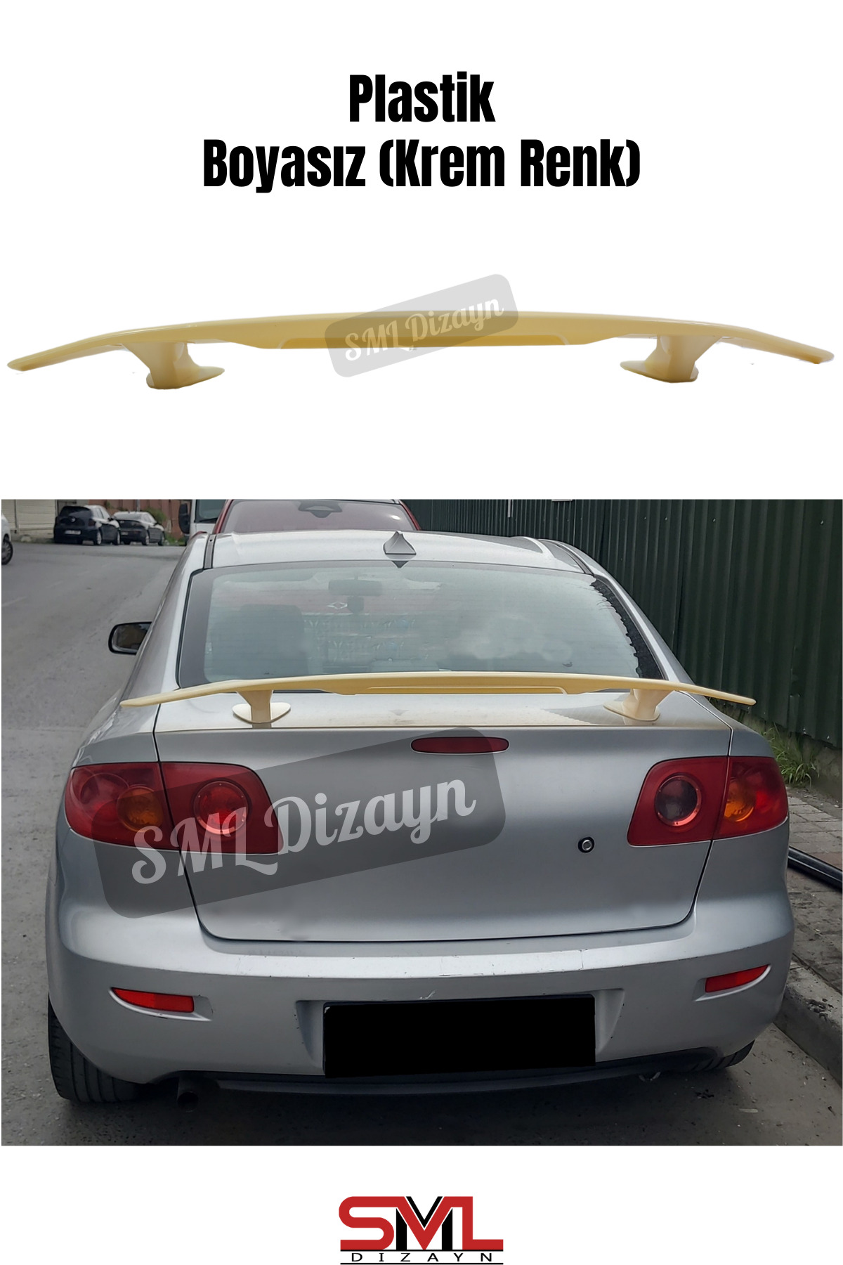 SML Dizayn Mazda 3 Spoiler Bagaj Üstü Yüksek Spoyler Spoylır