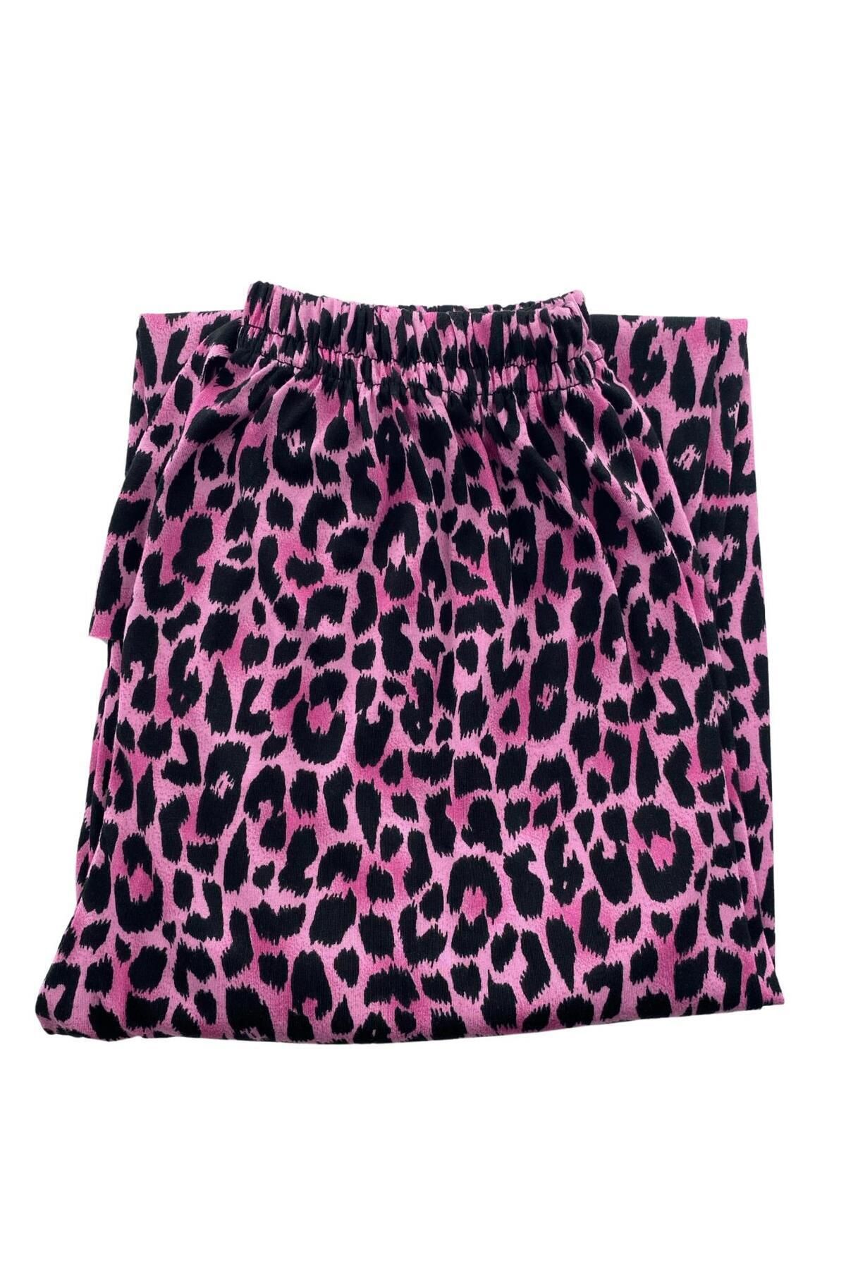 DoDe Flora-Pantaloni de pijama de damă negri cu imprimeu leopard Milan -3010 4