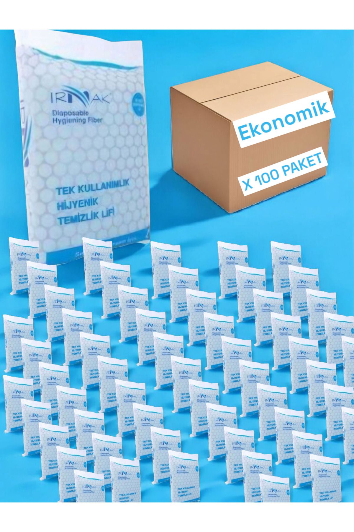 Irmak Hasta Temizleme Lifi 100 Paket / Hasta Temizlik / Hasta Banyo / Hasta Bakım / Ekonomik Paket