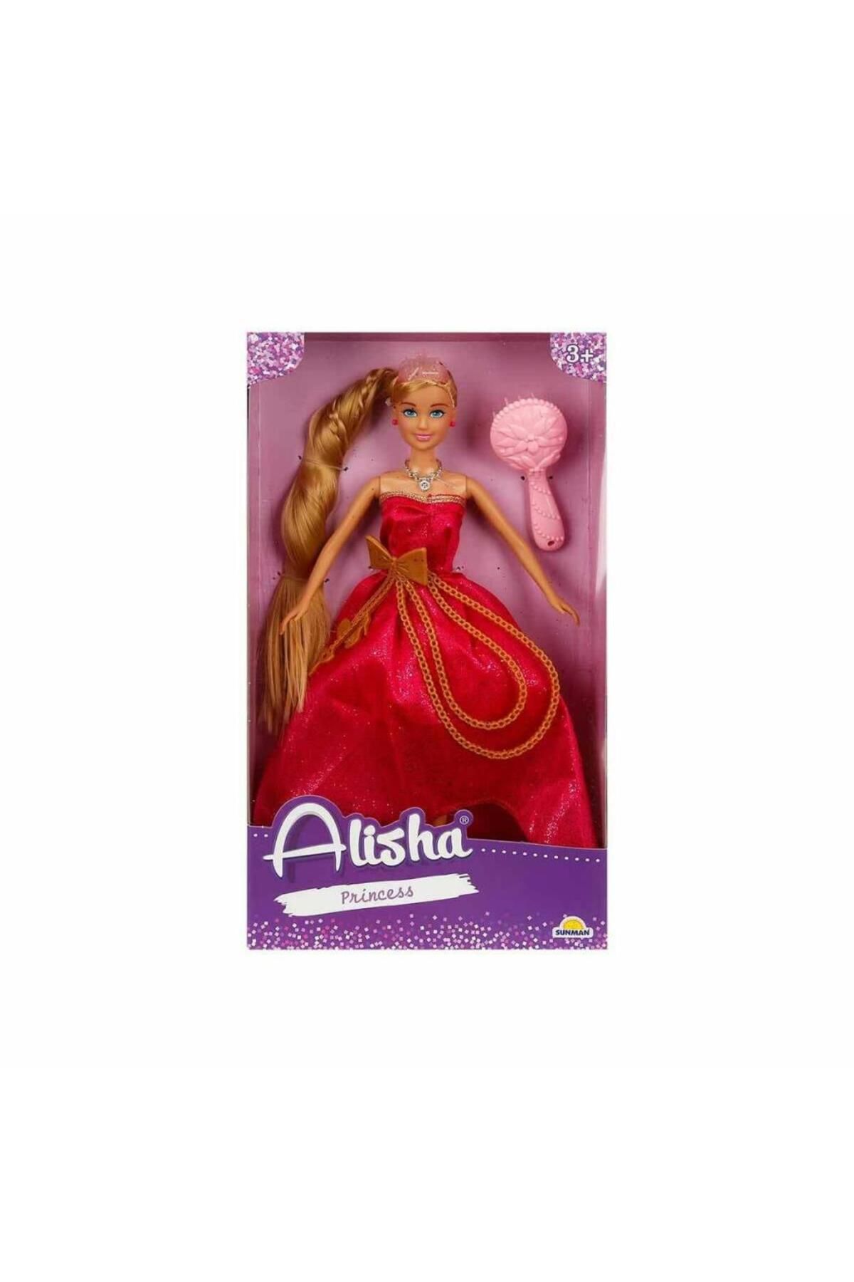 NessiWorld 0835 SUN-RST-SIS-MNK Alisha Prenses Uzun Saçlı Aksesuarlı Bebek Set 29 cm 3renk -Sunman