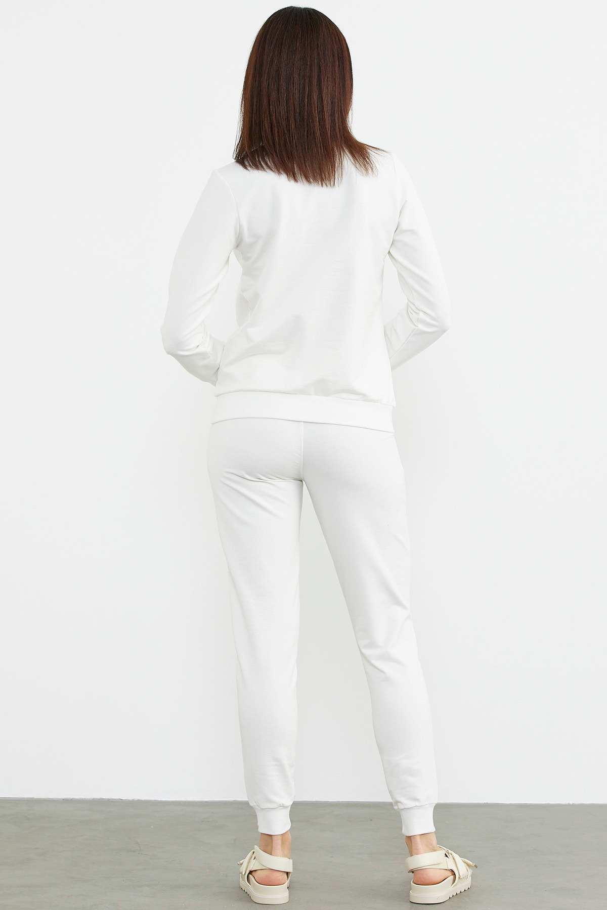 Sementa-Zippered Jogger Tracksuit Set - Ecru 6