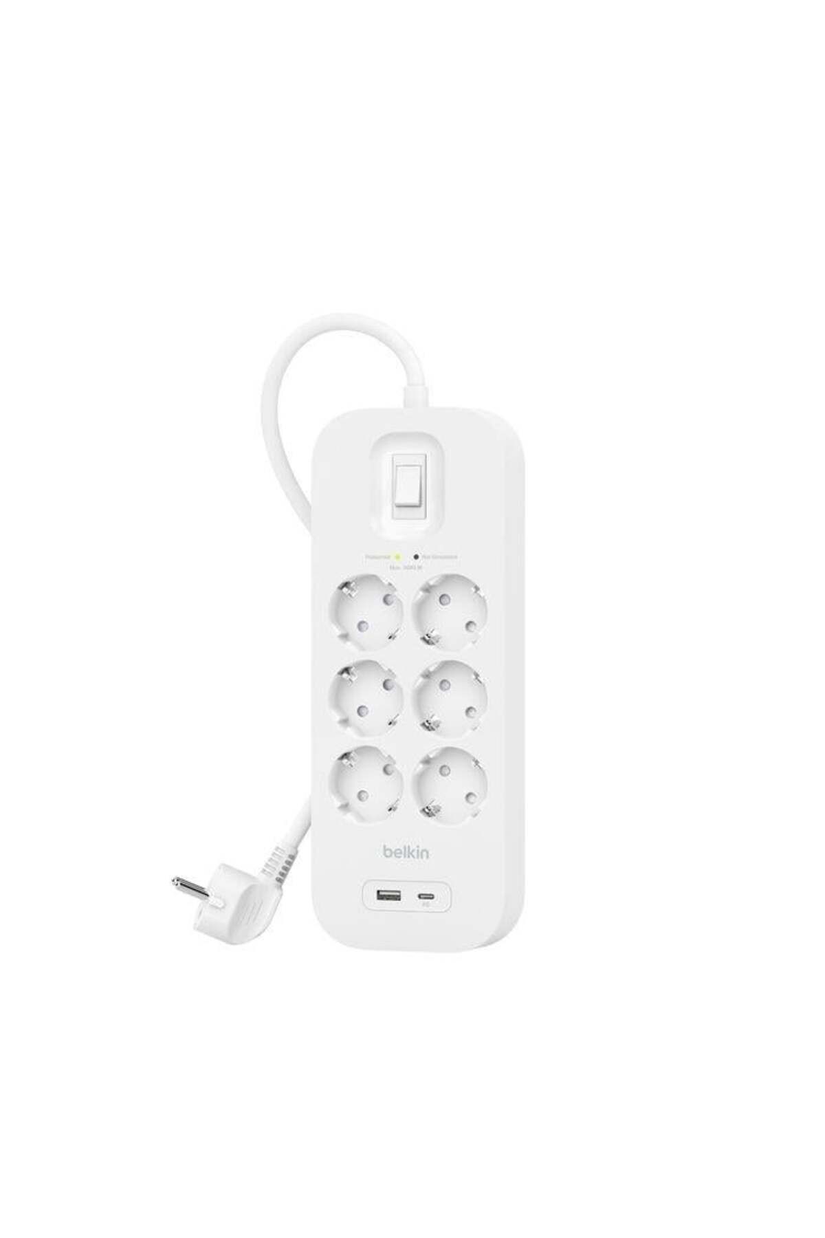 Belkin-Srb002Vf2M Usb-C-Usb-A 6X 2 Meter Surge Protected Socket 1