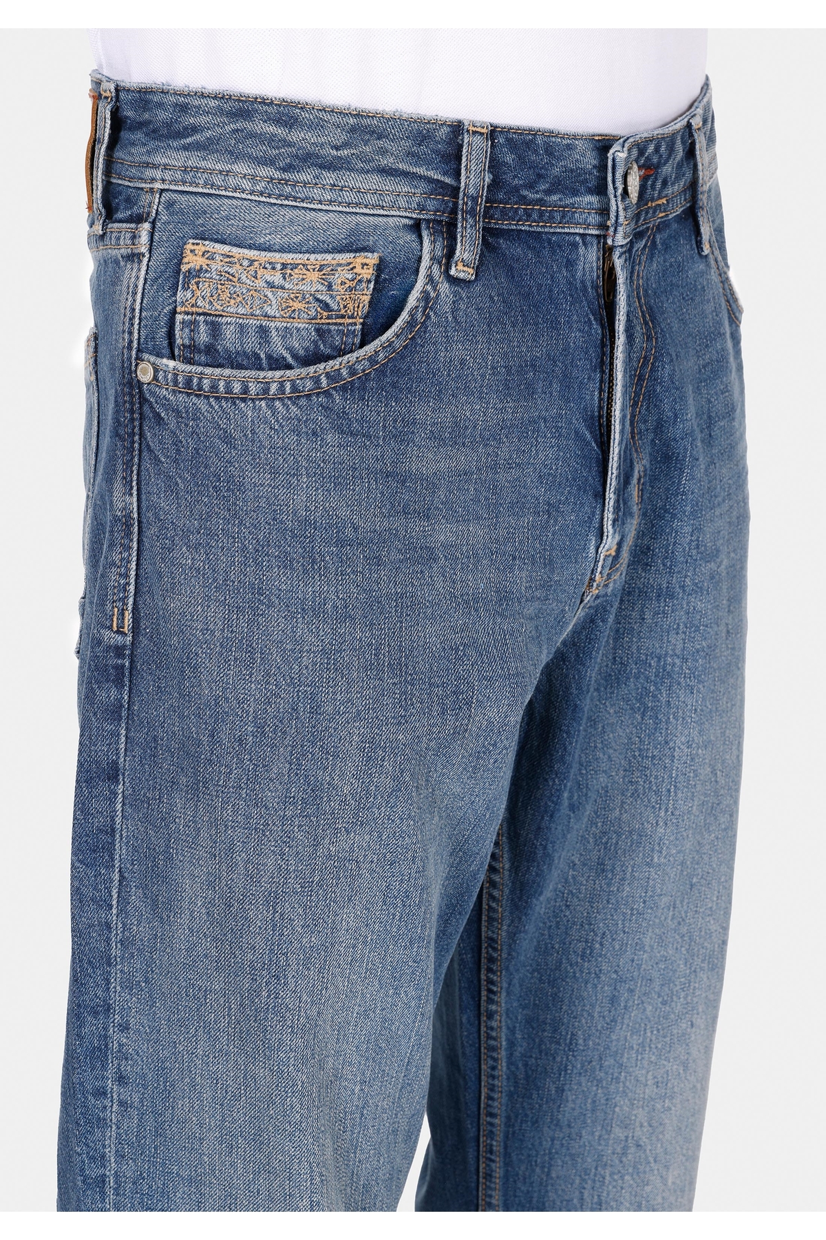 Colin’s  045 Davıd Regular Fit Orta Bel Düz Paça Erkek Mavi Jean Pantolon - Görsel 5