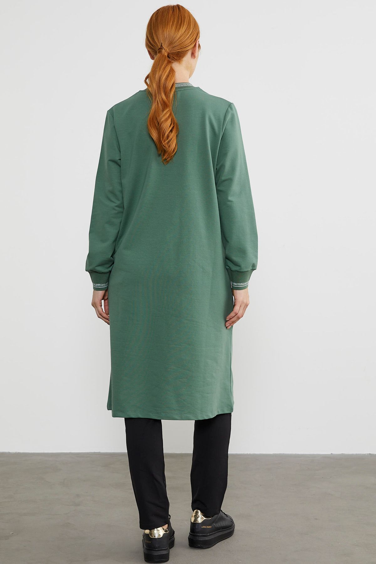 Sementa-Snap Fastener Crew Neck Cap - Green 6