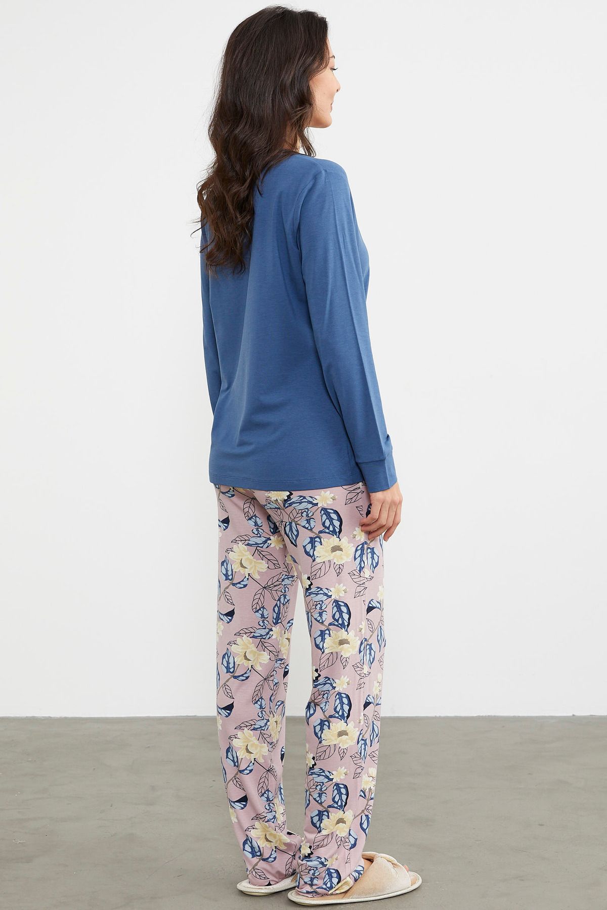 Sementa-Set de pijama combinat cu model simplu - Indigo 6