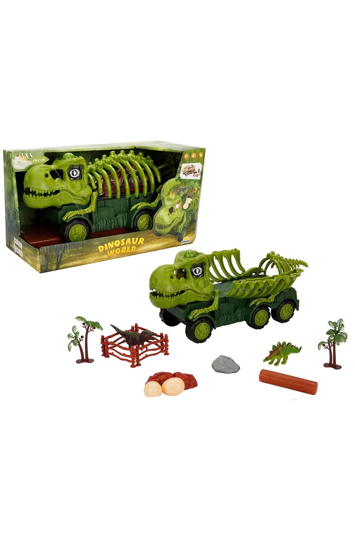 Crazoo Dinosaur World Sesli ve Işıklı Dinozor Taşıyıcı - Yeşil