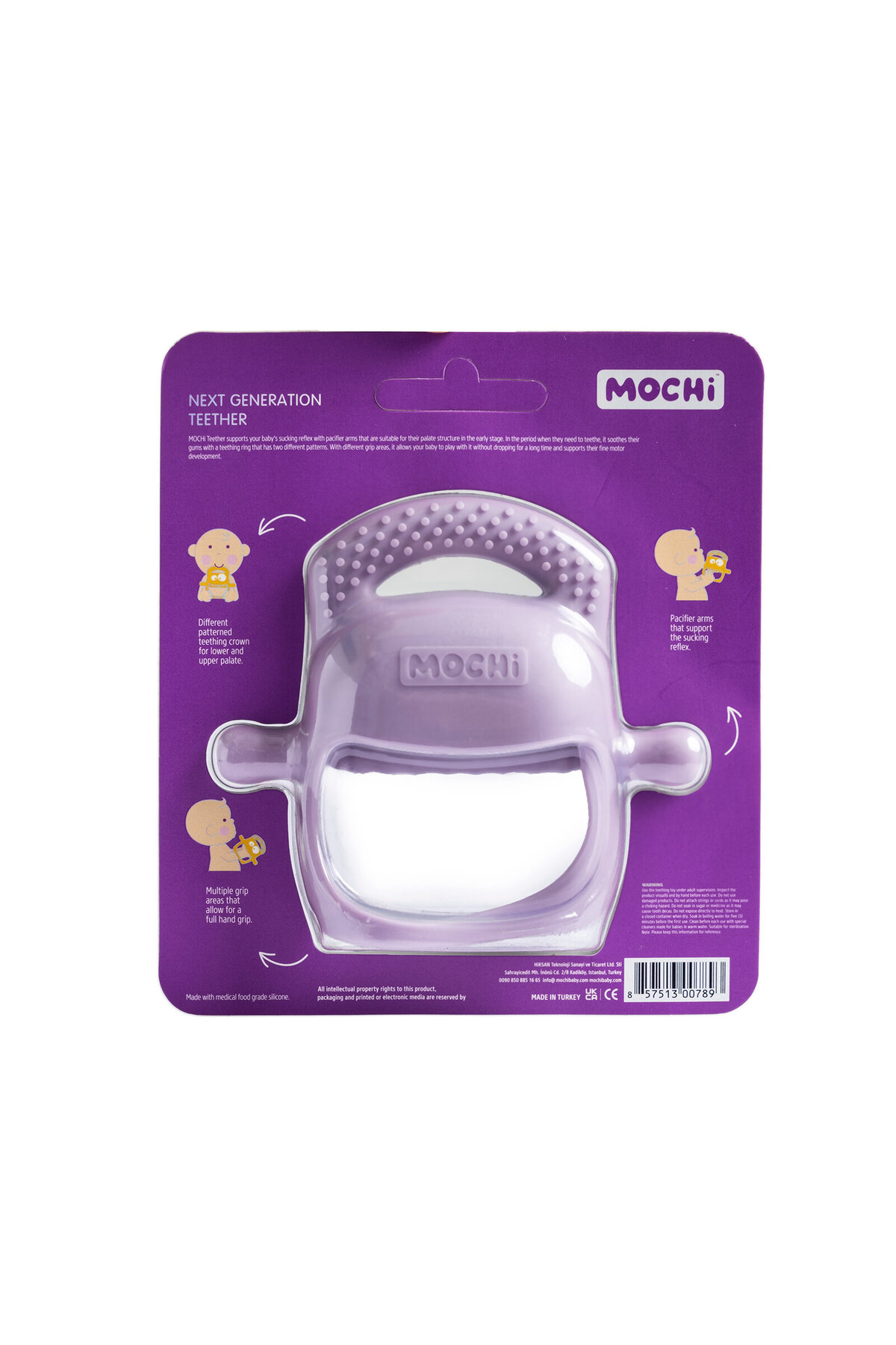 Mochi Bebek Diş Kaşıyıcı Lila fotoğrafı 7 (önizleme)