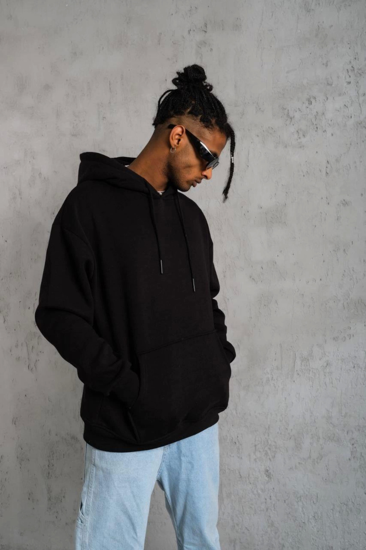 pilelistore Düz Kapüşonlu Sweat - Siyah fotoğrafı 3 (önizleme)