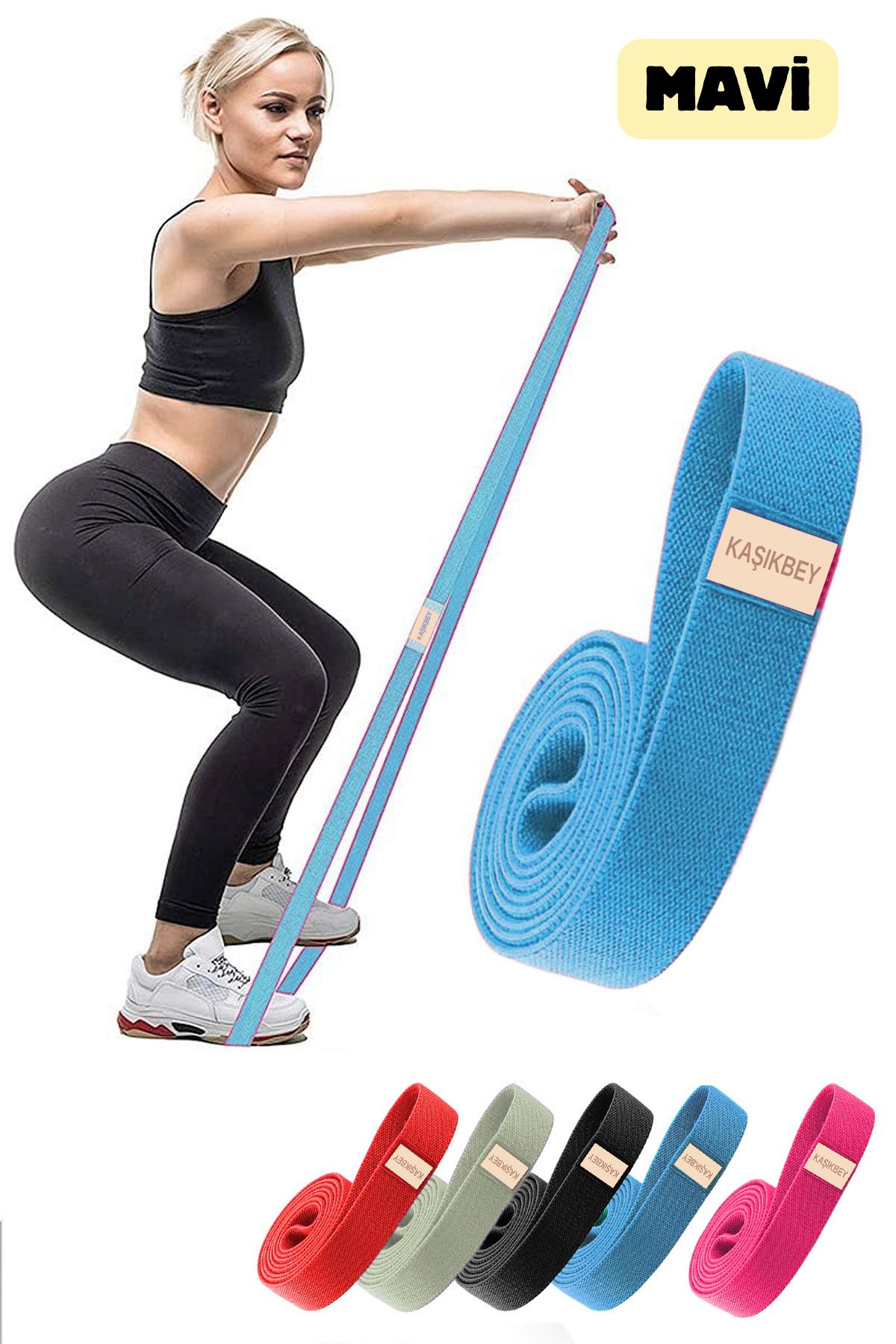Loop Pilates Fitness Bant Spor Bacak Kalça Squat Egzersiz Direnç Bandı Lastiği (HAFİF ORTA SERT)