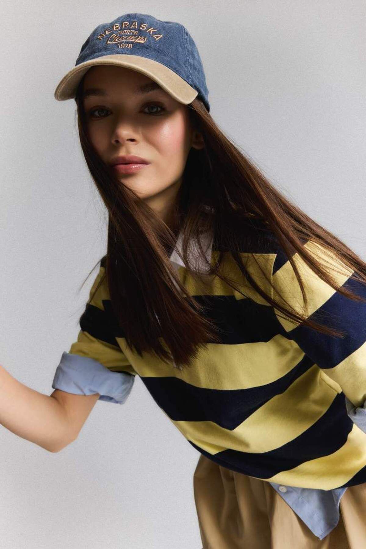 DeFacto Yeni Sezon Loose Fit Polo Yaka Çizgili Kısa Kollu Tişört