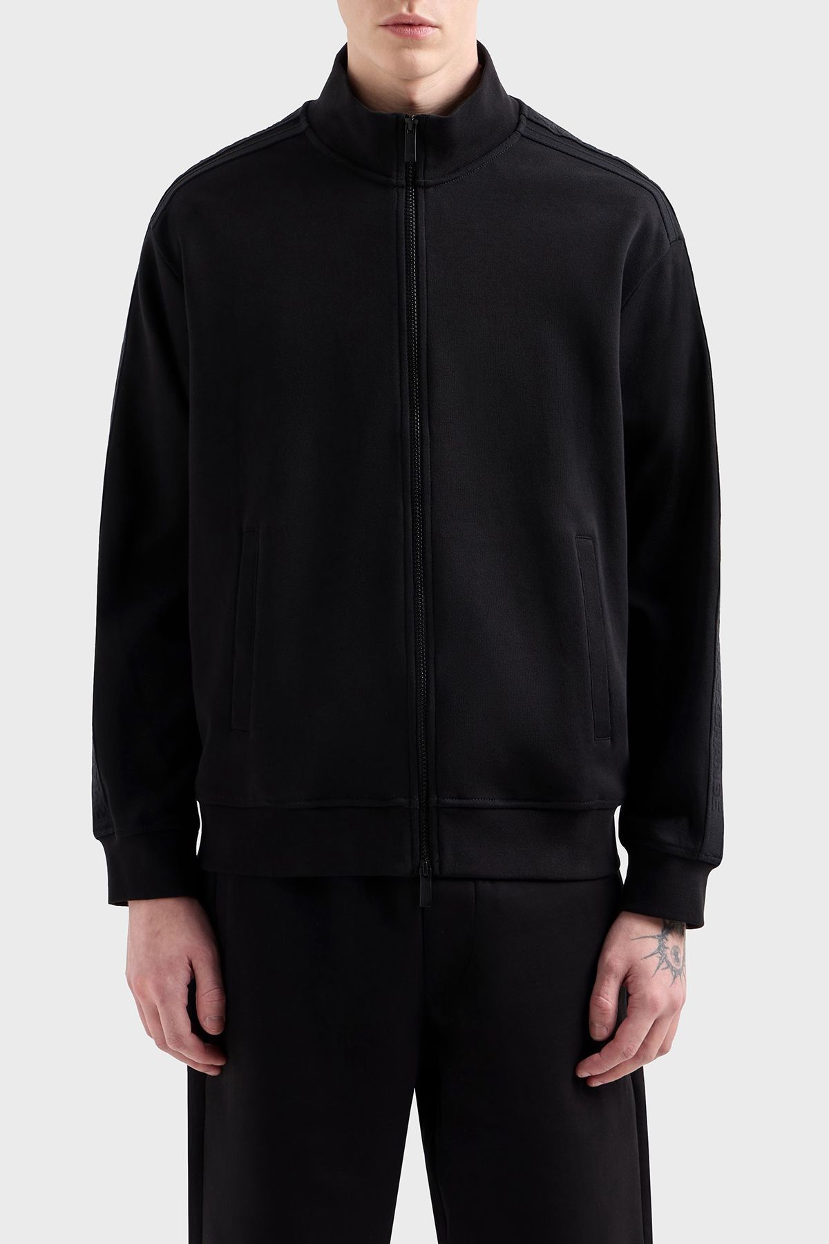 لوگوی 100% پنبه ای با یقه ایستاده با تناسب معمولی SWEAT مردانه SWEAT XM000311 AF10365 UC0 Armani Exchange