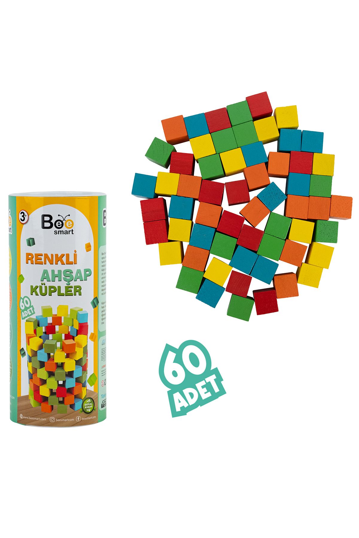 Bee Smart Renkli Ahşap Küpler