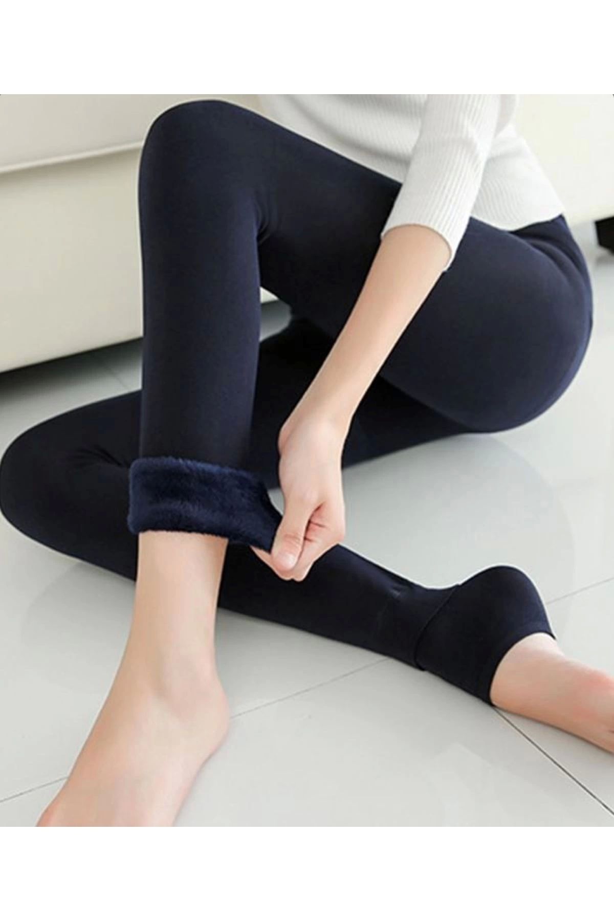 Nemere SİYAH PELUŞ TAYT PT580-1