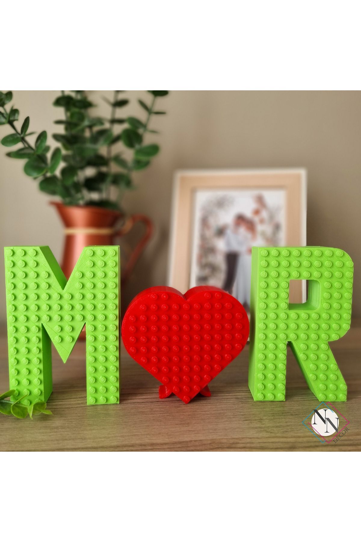 teknotrust Kişiye Özel Lego Uyumlu Harf ve Kalp Seti - 12cm