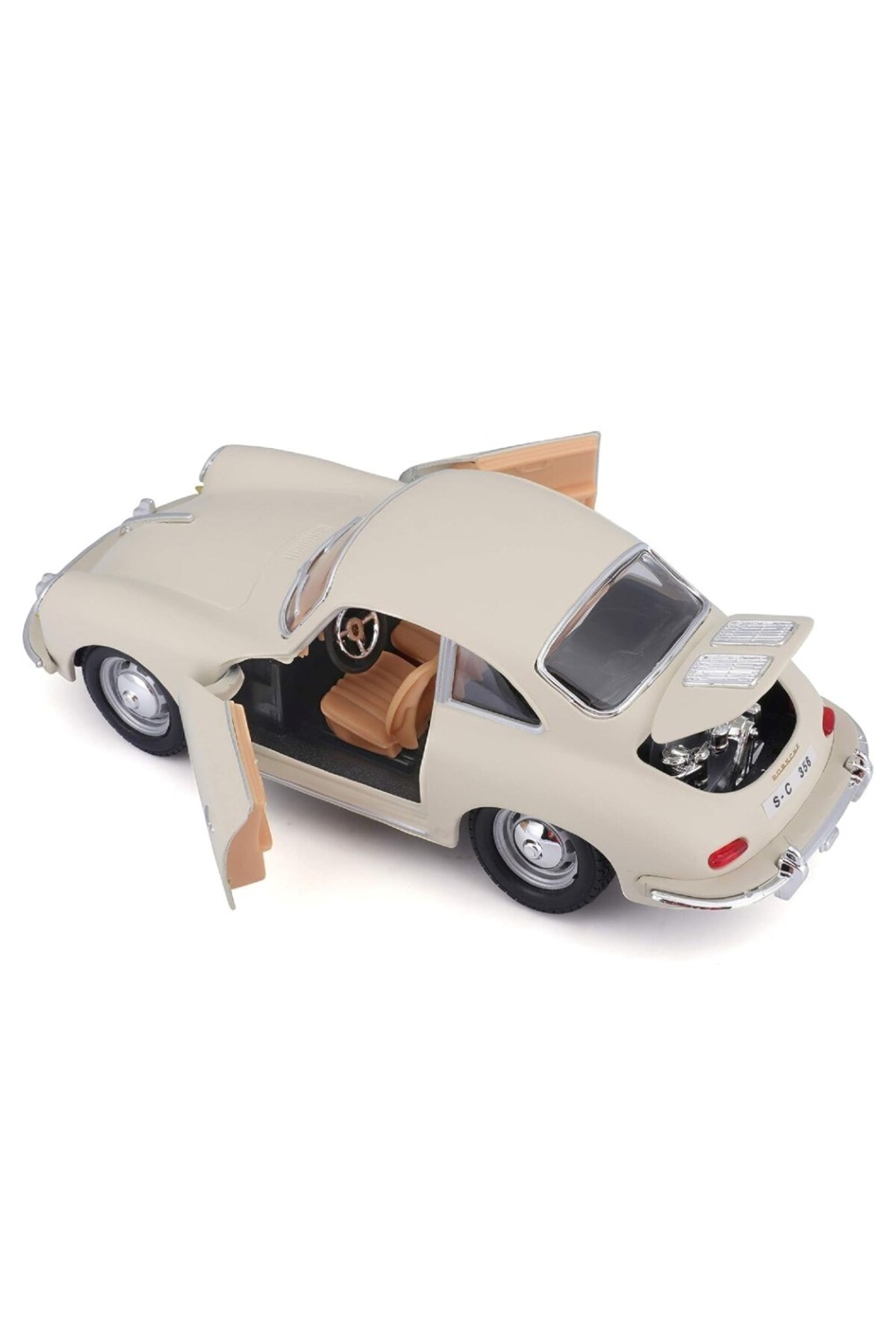 Genel Markalar 1:24 Porsche 356B Coupe (1961) Krem Diecast Araba