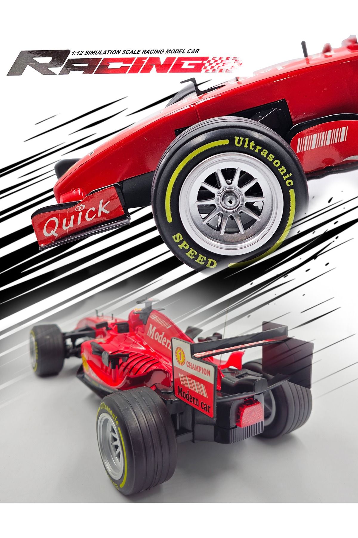 Generic-1:12 Scale Remote Controlled F1 Racing Car Toy High Speed Model with Steering Wheel Controller 3