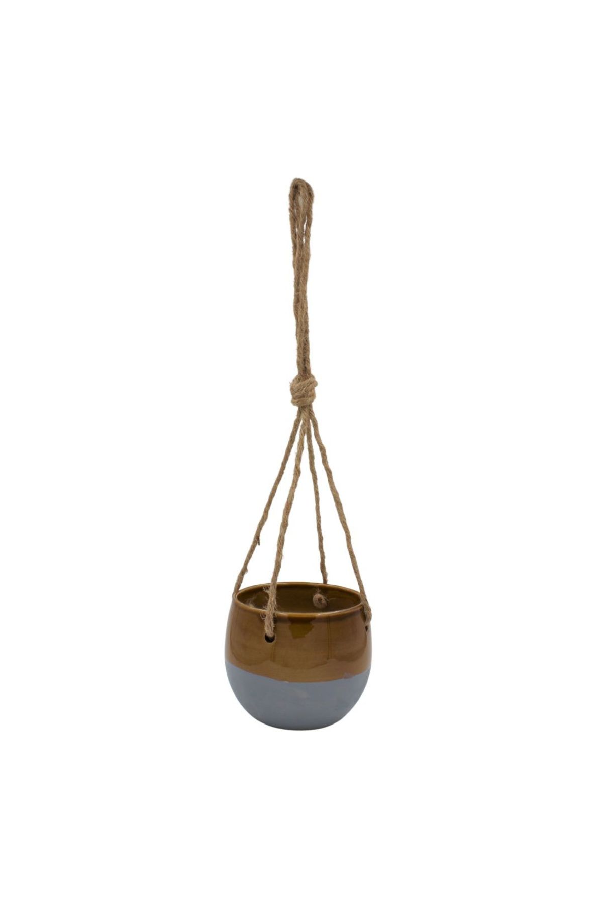 BM GİFT DESİGN Ghiveci Suspendat, Din Ceramică, Maroniu Cu Gri, 11 Cm - One Size