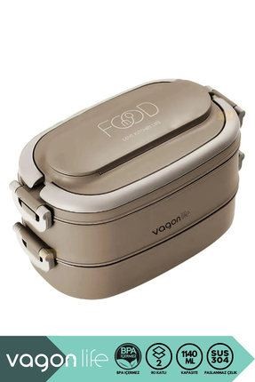 Vagonlife Bento 1140ml Lunchbox Yeni Koleksiyon 2 Katlı 4 Bölmeli Mini Kaseli...
