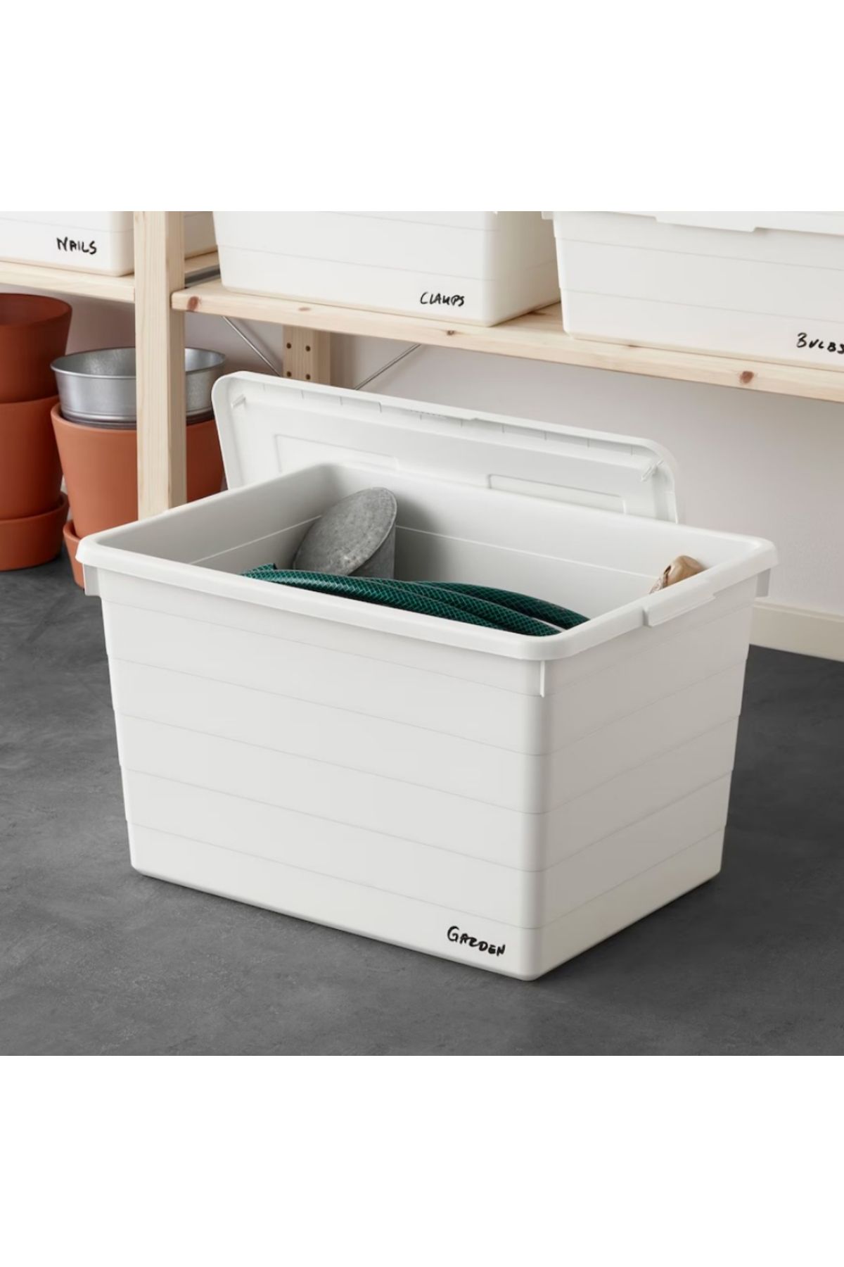 IKEA-SOCKERBIT Box with Lid, White, 38x51x30 cm – Stackable & Durable Storage Solution 4