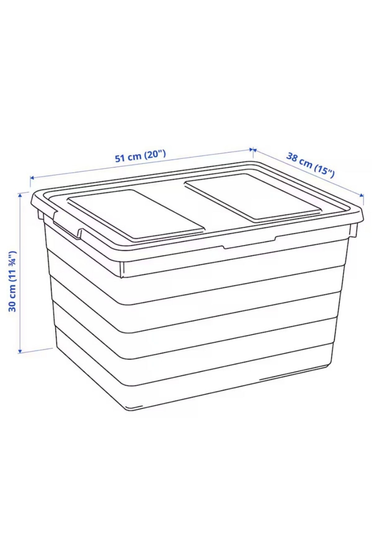 IKEA-SOCKERBIT Box with Lid, White, 38x51x30 cm – Stackable & Durable Storage Solution 6