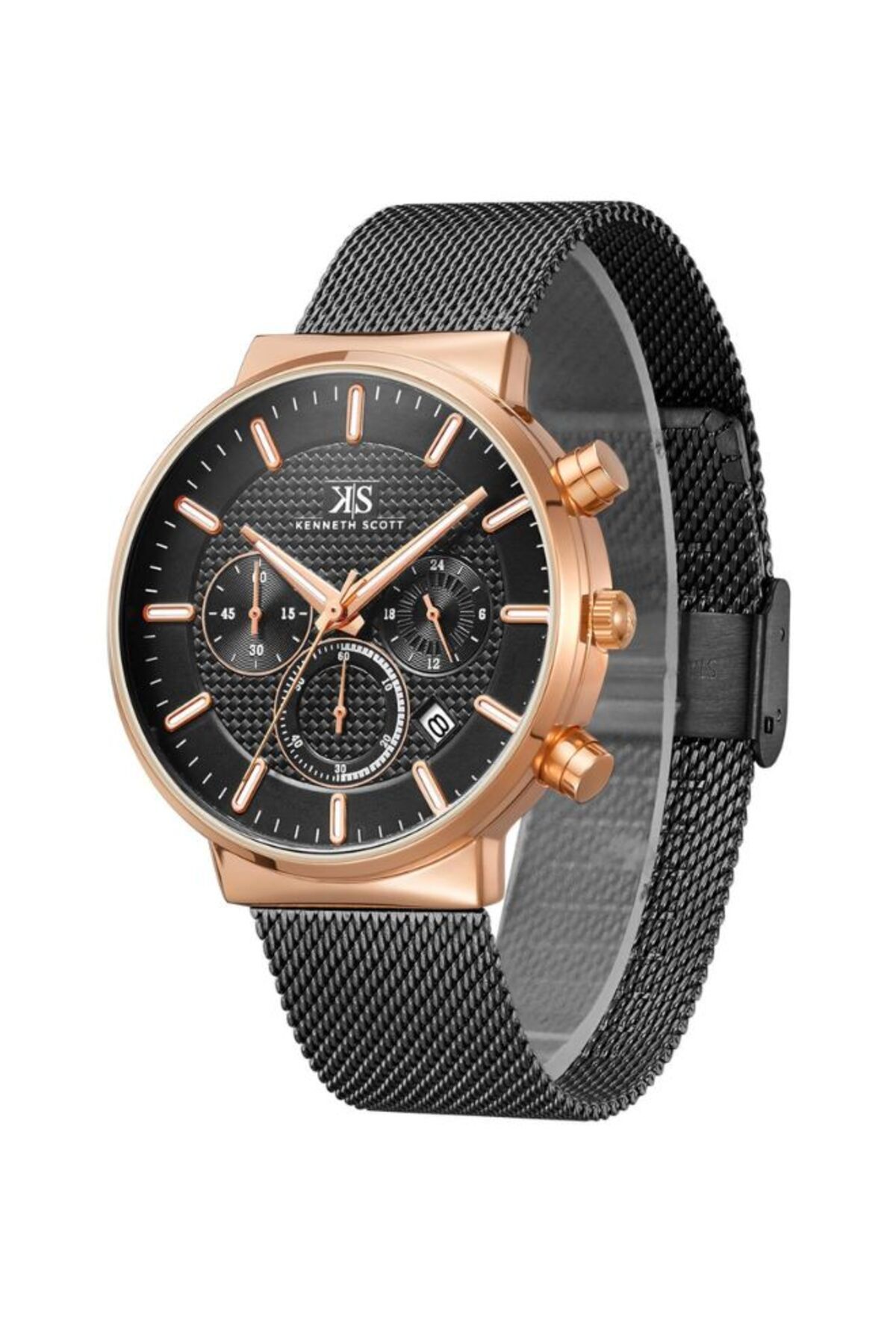 Kenneth Scott-Men Multi Function Black Dial Watch - K22133-KMBB 1