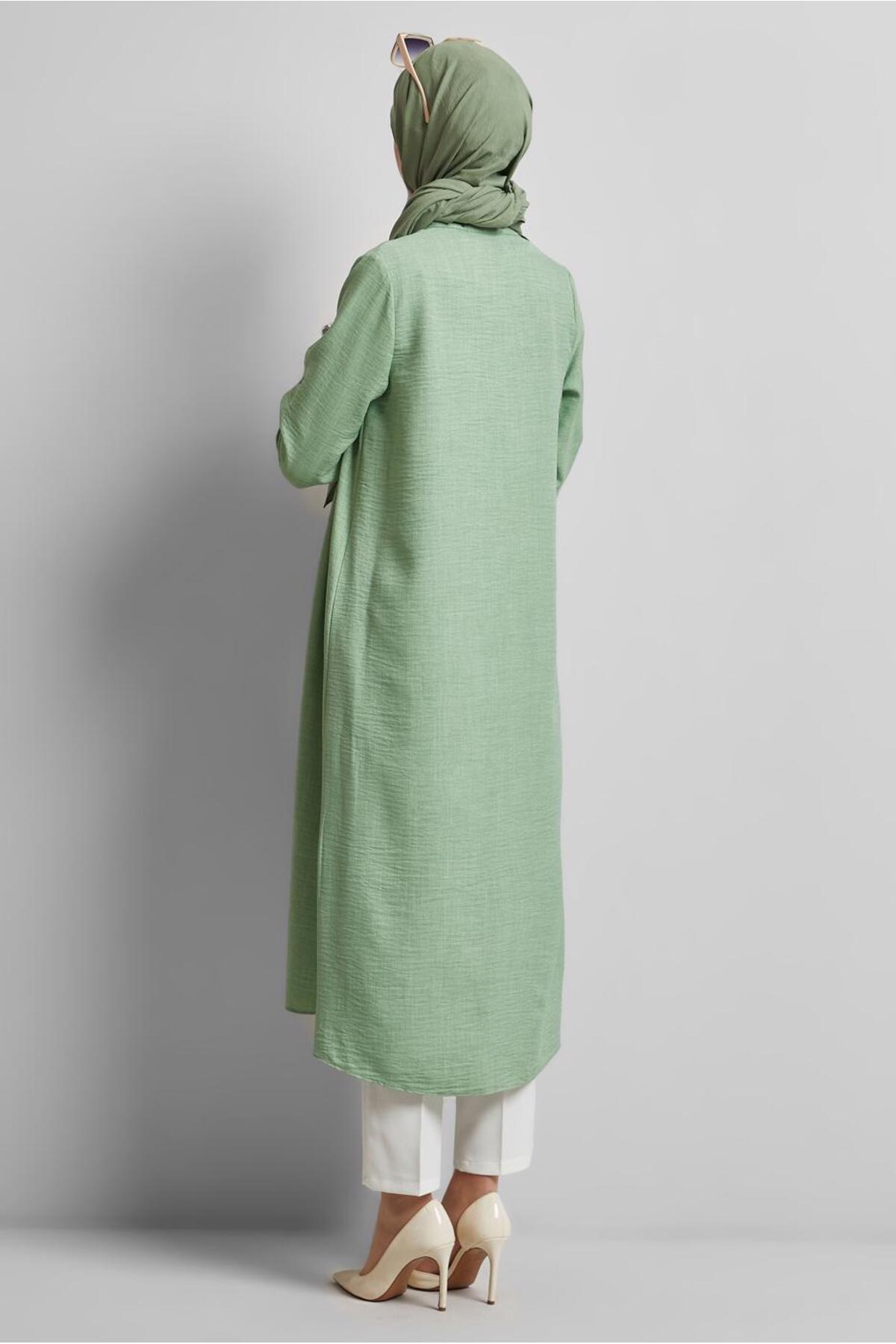 TRENDTESETTÜR KADIN YEŞİL (ÇAĞLA) UZUN TUNİK T 0716 - Fiyatı