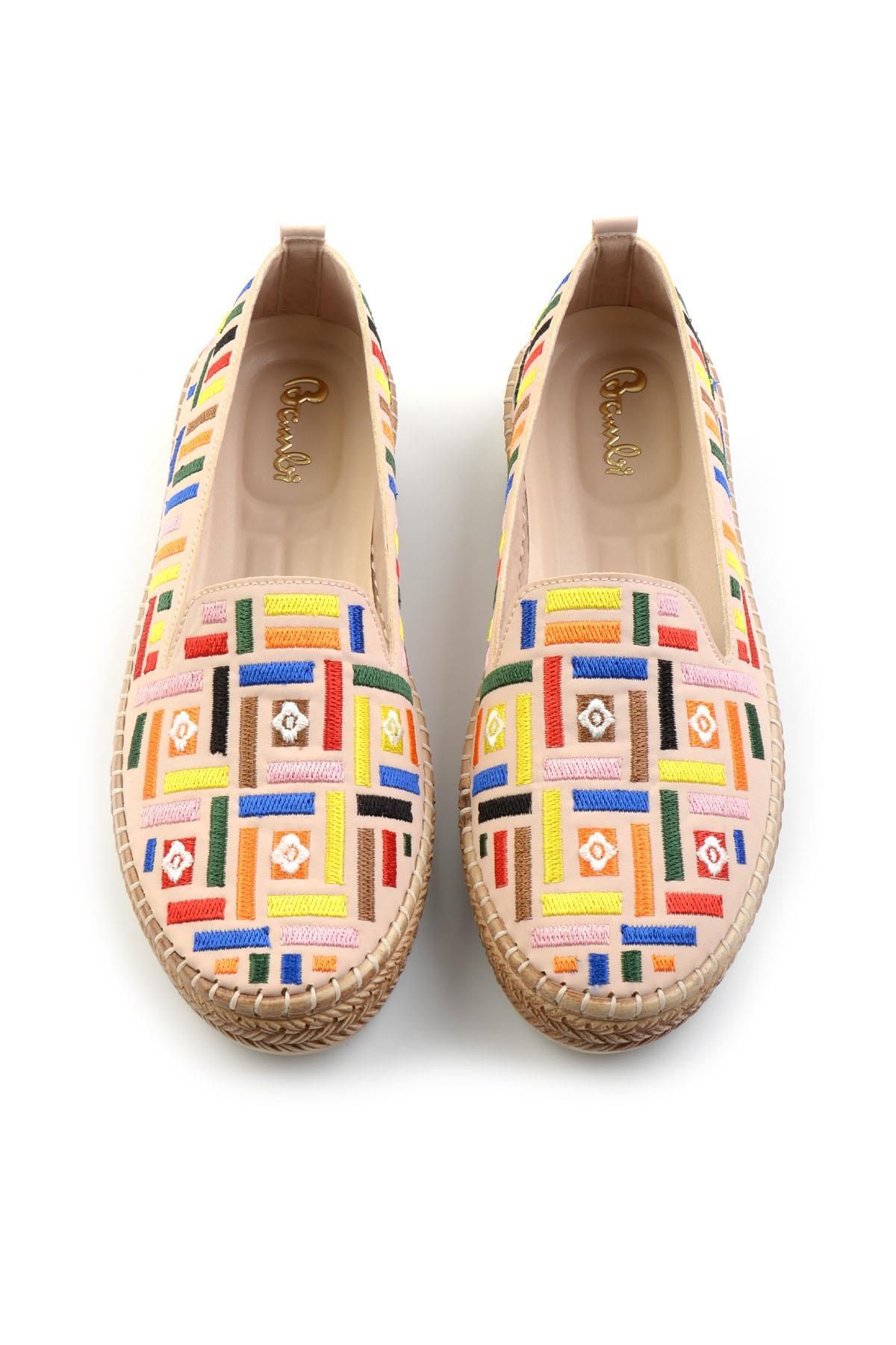 Bambi-Béžová vícebarevná dámská espadrilka K01309600504 3