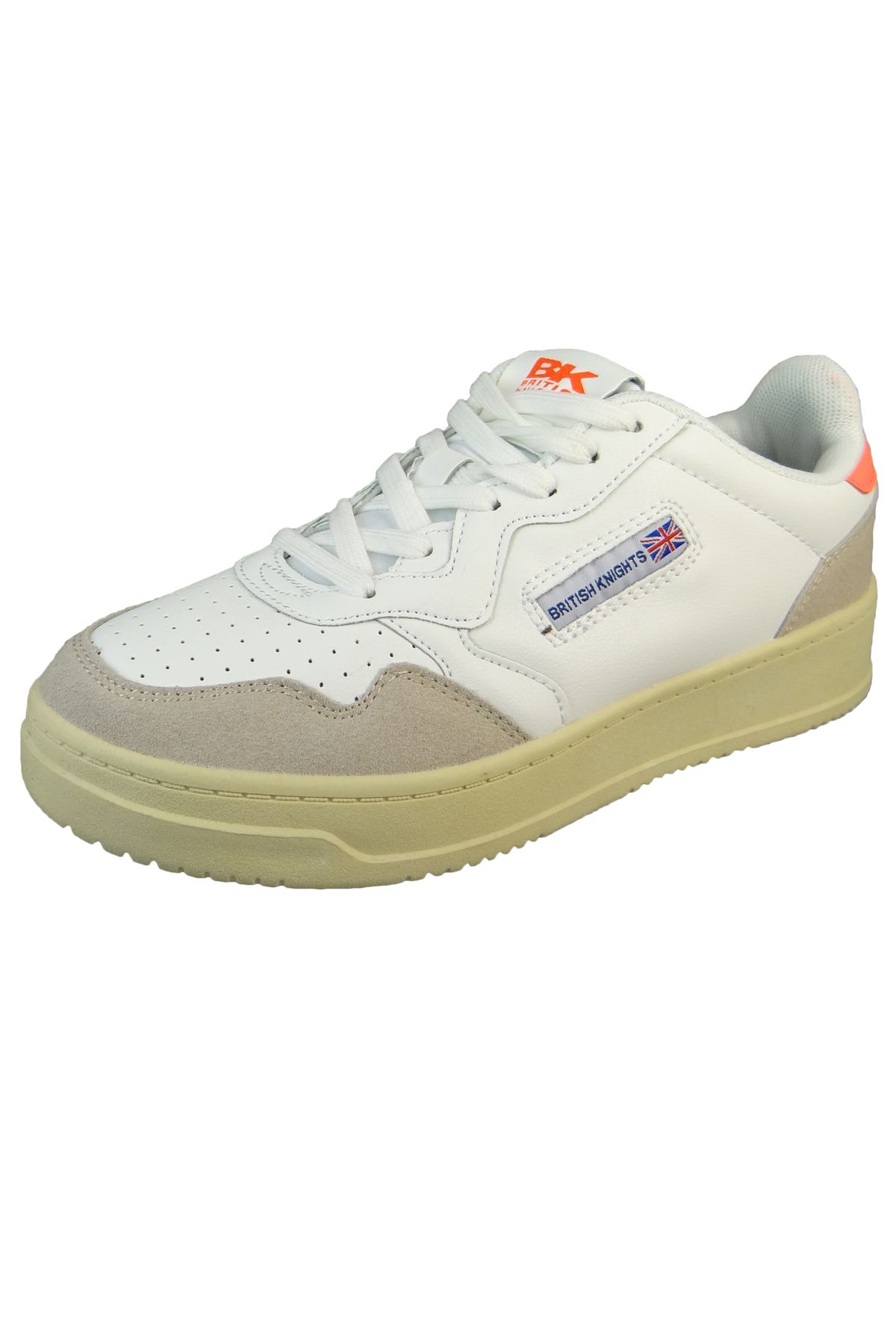 British Knights-Damen Low Sneaker Noors Low Top B48-3632 Weiß 02 White/Neon Orange Kunstleder 2