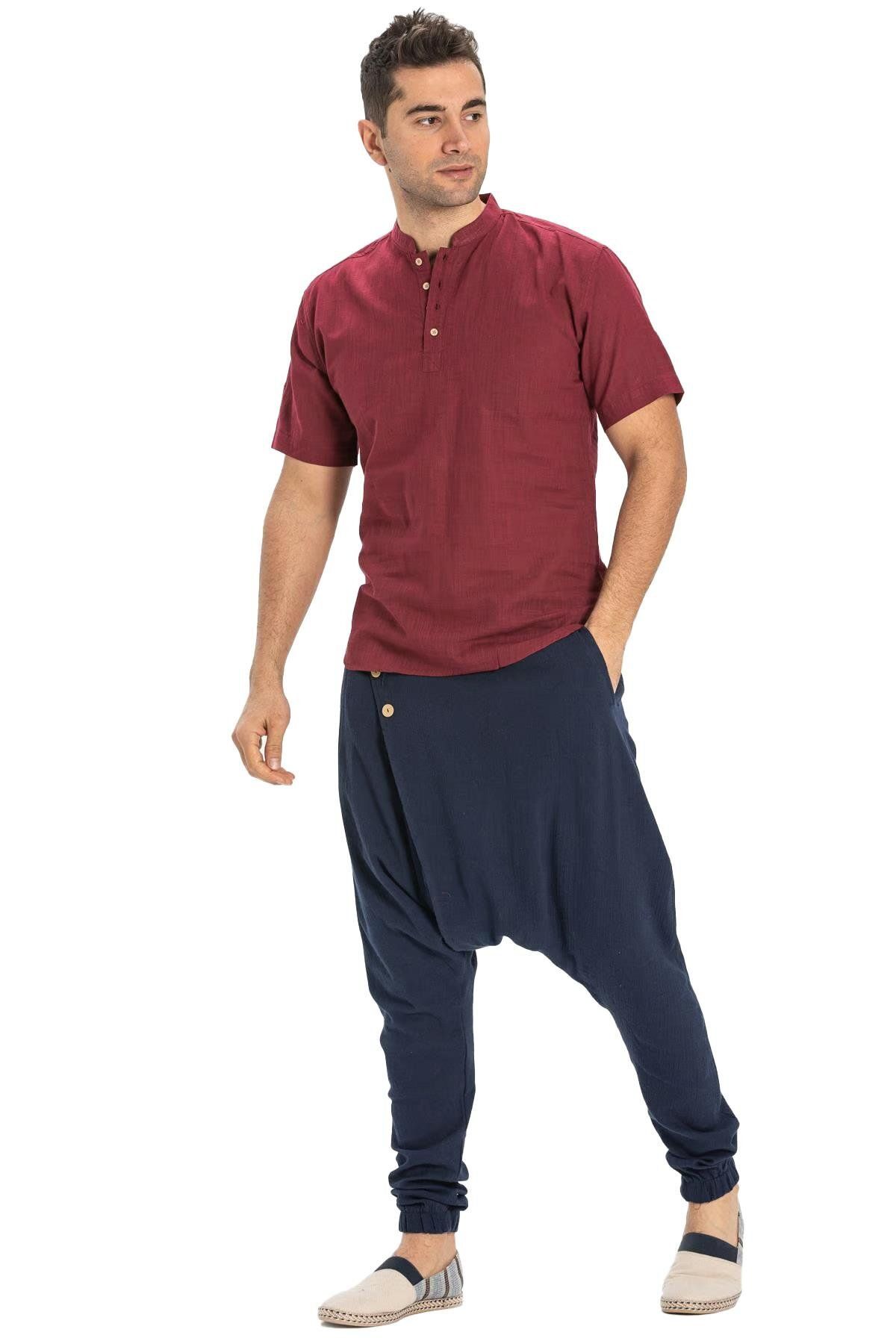 Eliş Şile Bezi-Tricou bărbați cu mânecă scurtă șile pânză Bodrum Roșu Claret închis 3068 5