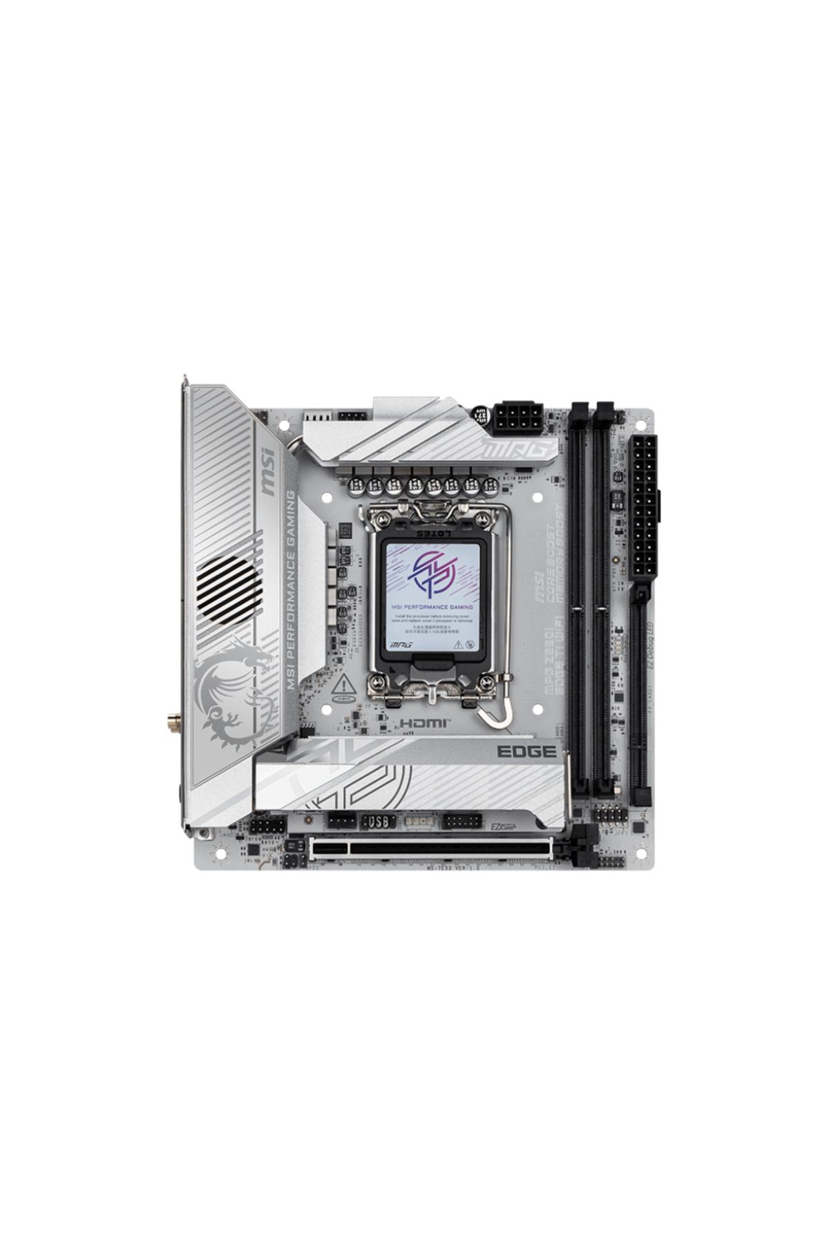 MSI-MPG Z890I EDGE TI WIFI SOCKET 1851 DDR5 8600MHZ(OC) USB 20Gbps 4xM.2 2xTB4 HDMI 2x DP 5G 2