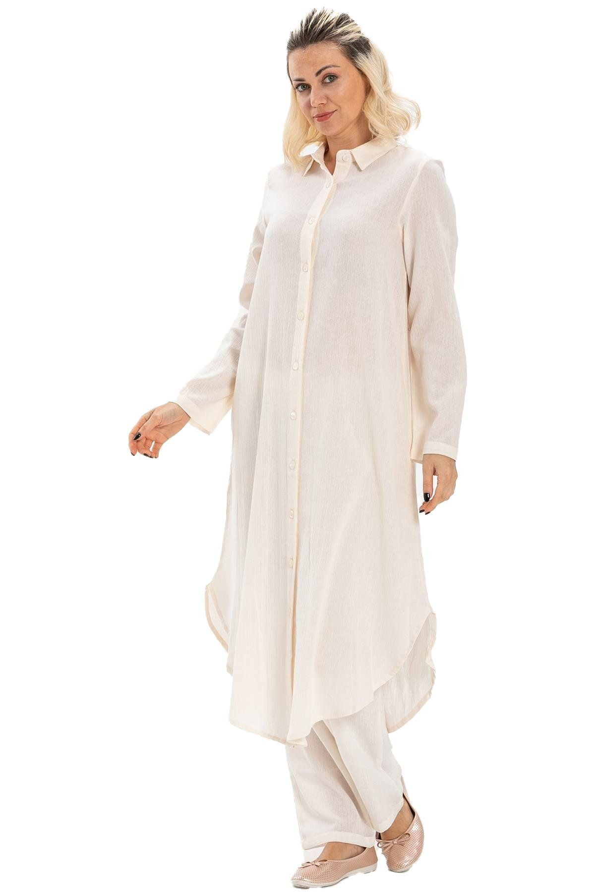 Eliş Şile Bezi-Edanur Sile Cloth Seasonal and Summer Tunic Cream Cream 6