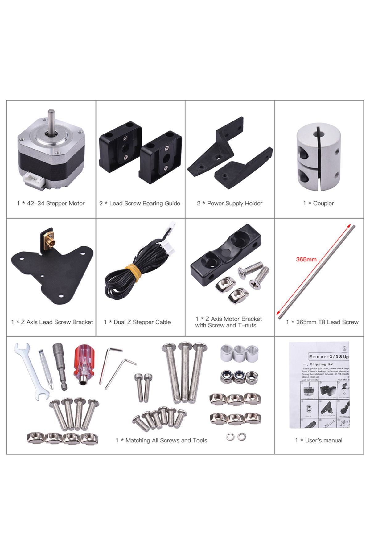 Lzjsee-Ender 3 Dual Z axis Upgrade Kit with Stepper Motor Lead Screw, Dual Z-axis Upgrades Kit for Ender... 4