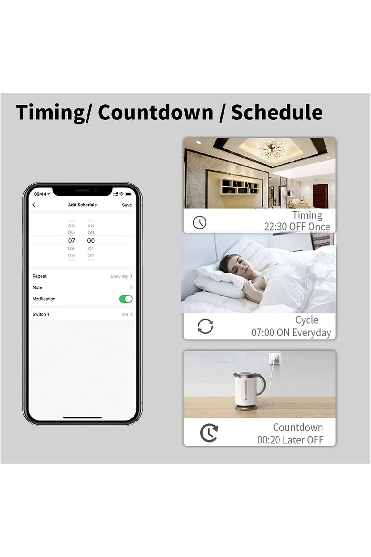 STARCREST-STARCREST 20A smart socket, Tuya Smart app, Child protection, Consumption monitoring, White 4