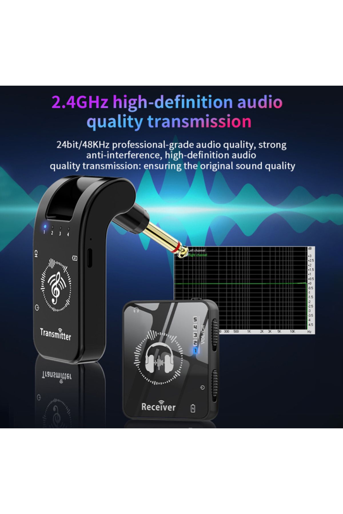 Choice-Wireless IEM System Transmitter Receiver 2.4GHz ISM Band Wireless Ear Monitor Automatic Pairing P... 4