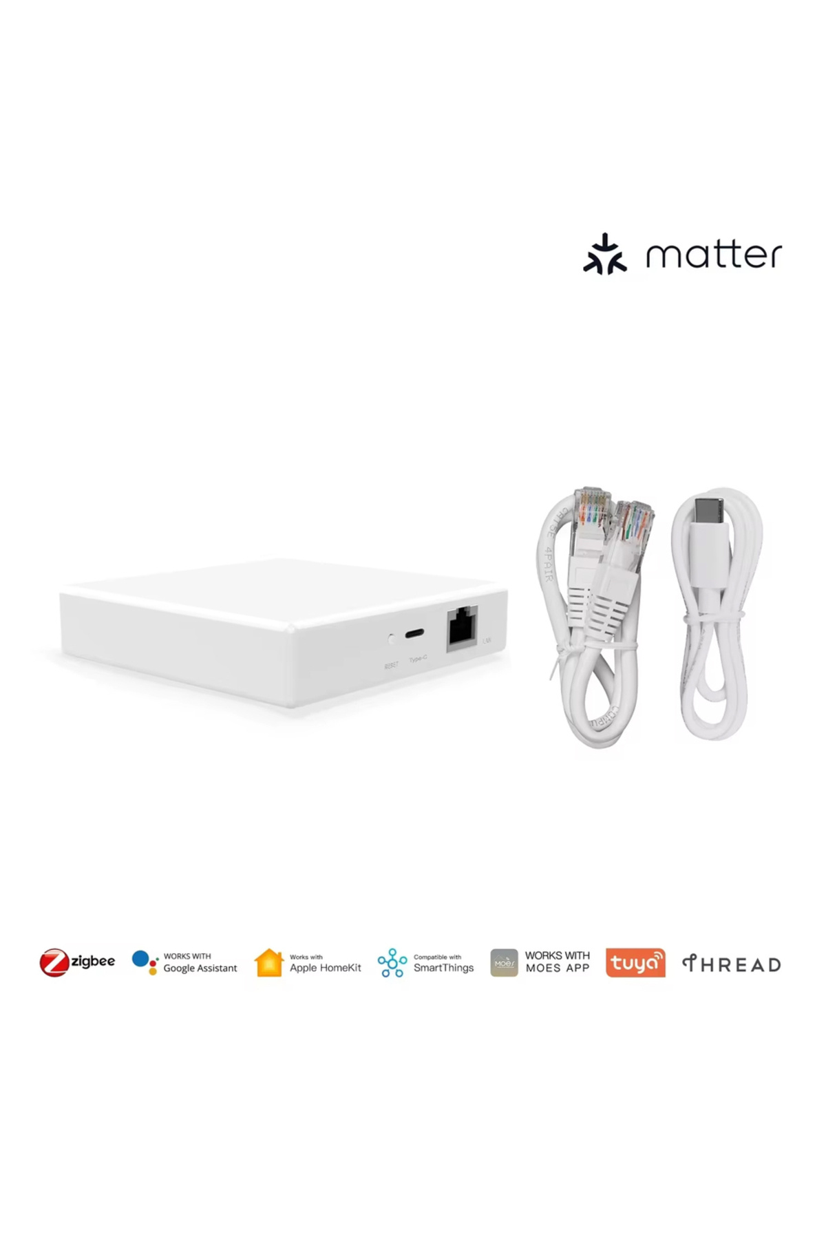 MOES-Matter wired gateway Matter Gateway, Enjoy Smart Home Control with Tuya Zigbee, Voice Control w 1