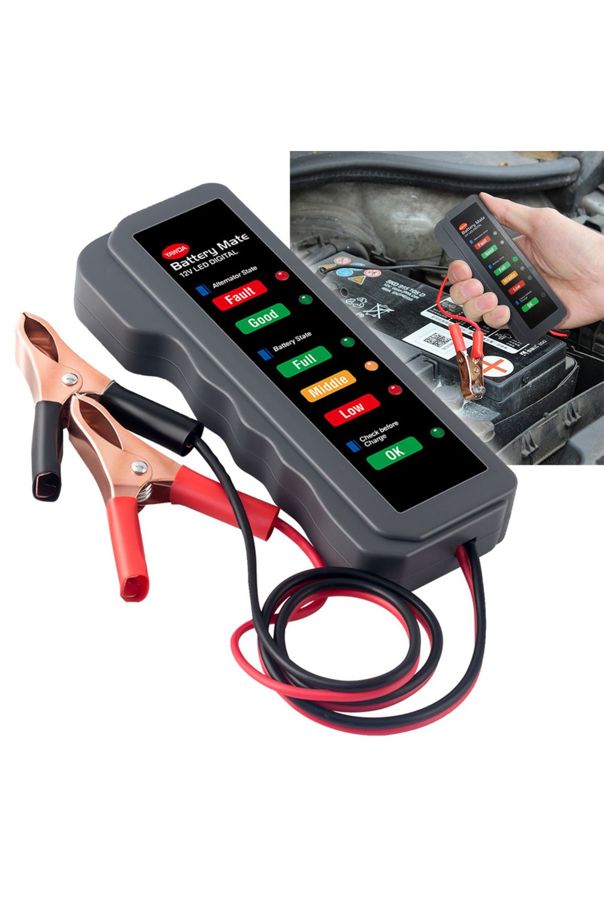 Choice-Mini 12V Car Battery Tester Digital Alternator Tester 6 LED Lights Display Car Diagnostic Tool Au... 6