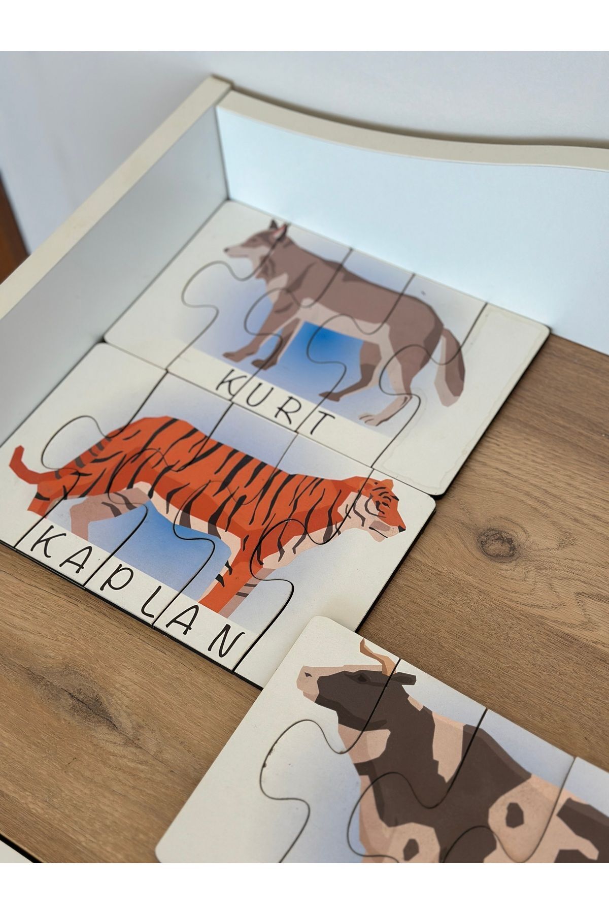 Karter İnovasyon Hayvanlar Öğrenme Eşleme Puzzle Kartı, Puzzle Eğitici Oyuncak, Montessori Eğitim Oyuncak, Motor Zeka fotoğrafı 3 (önizleme)