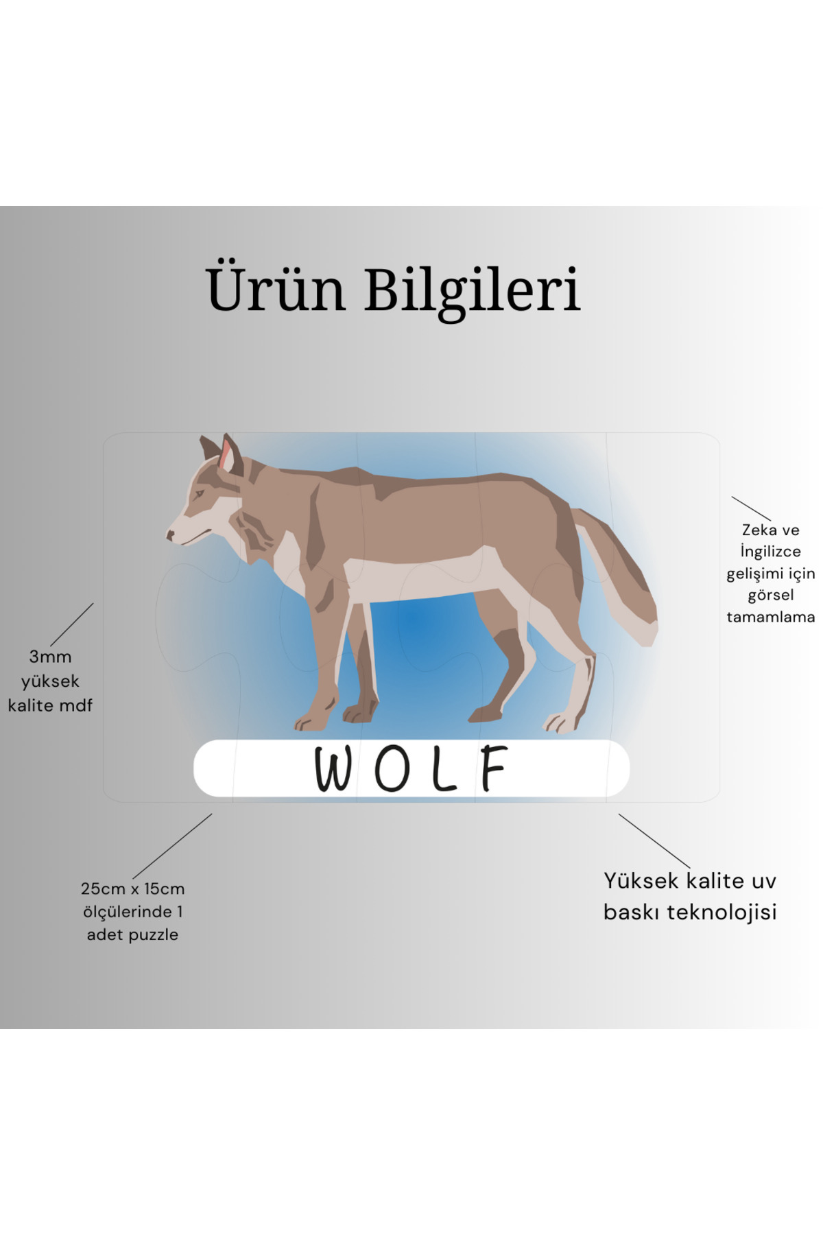 Karter İnovasyon İngilizce Hayvanlar Öğrenme Eşleme Puzzle Kartı, Puzzle Eğitici Oyuncak, Montessori Eğitim Oyuncak fotoğrafı 6 (önizleme)