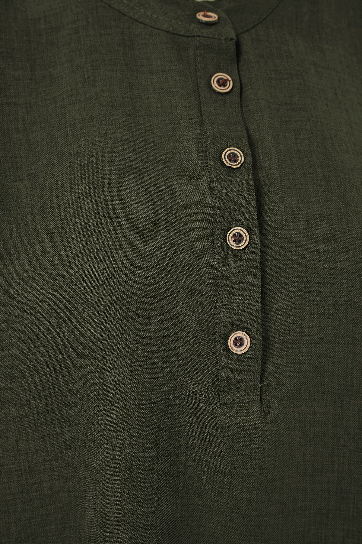 Bigdart-6678 Linen Tunic Trousers Double Set - Khaki 2