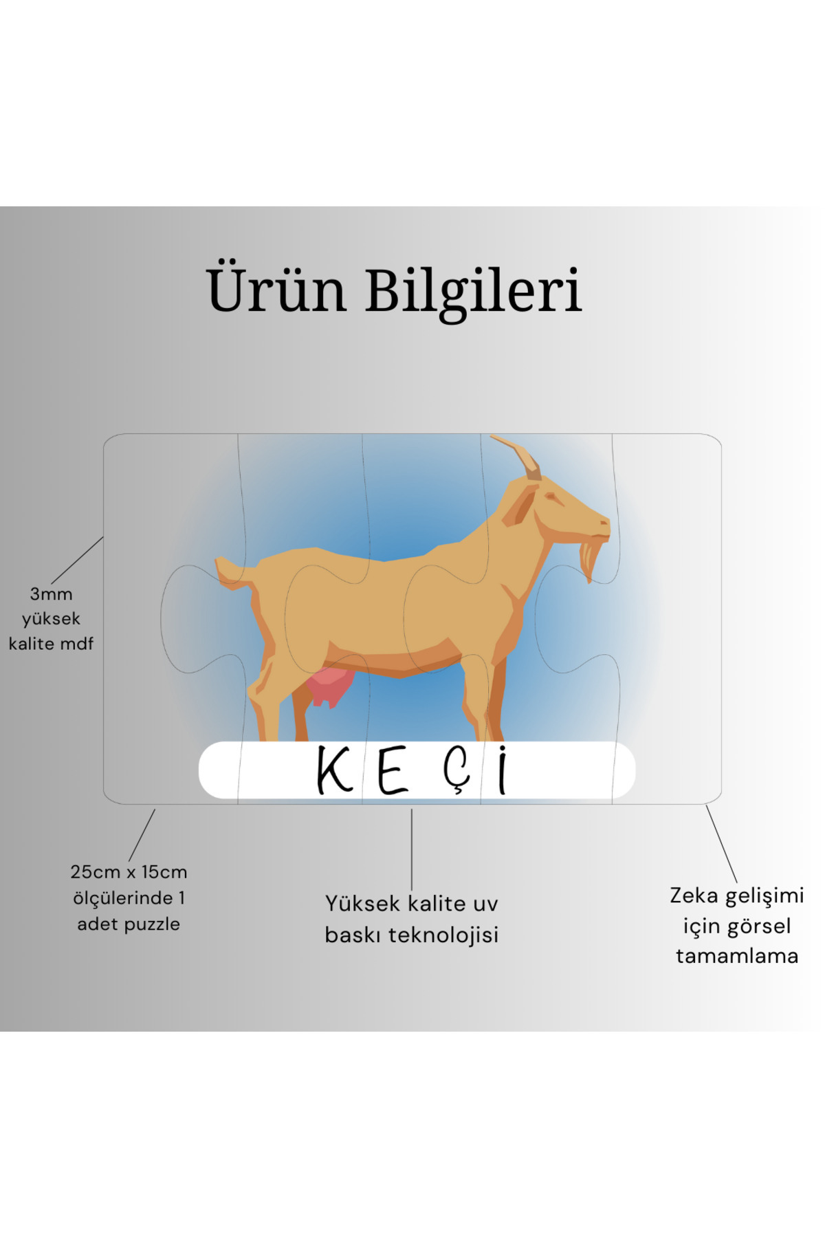 Karter İnovasyon Hayvanlar Öğrenme Eşleme Puzzle Kartı, Puzzle Eğitici Oyuncak, Montessori Eğitim Oyuncak, Motor Zeka fotoğrafı 5 (önizleme)