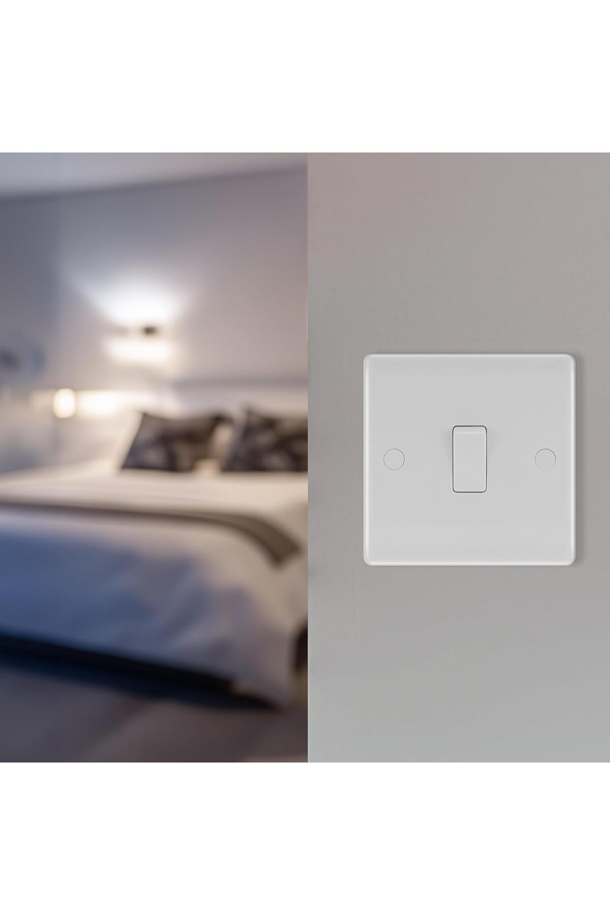 Generic-Modern Single Wall Light Switch White - 10 Amp | Sleek and Modern Design (1 Switch) 5