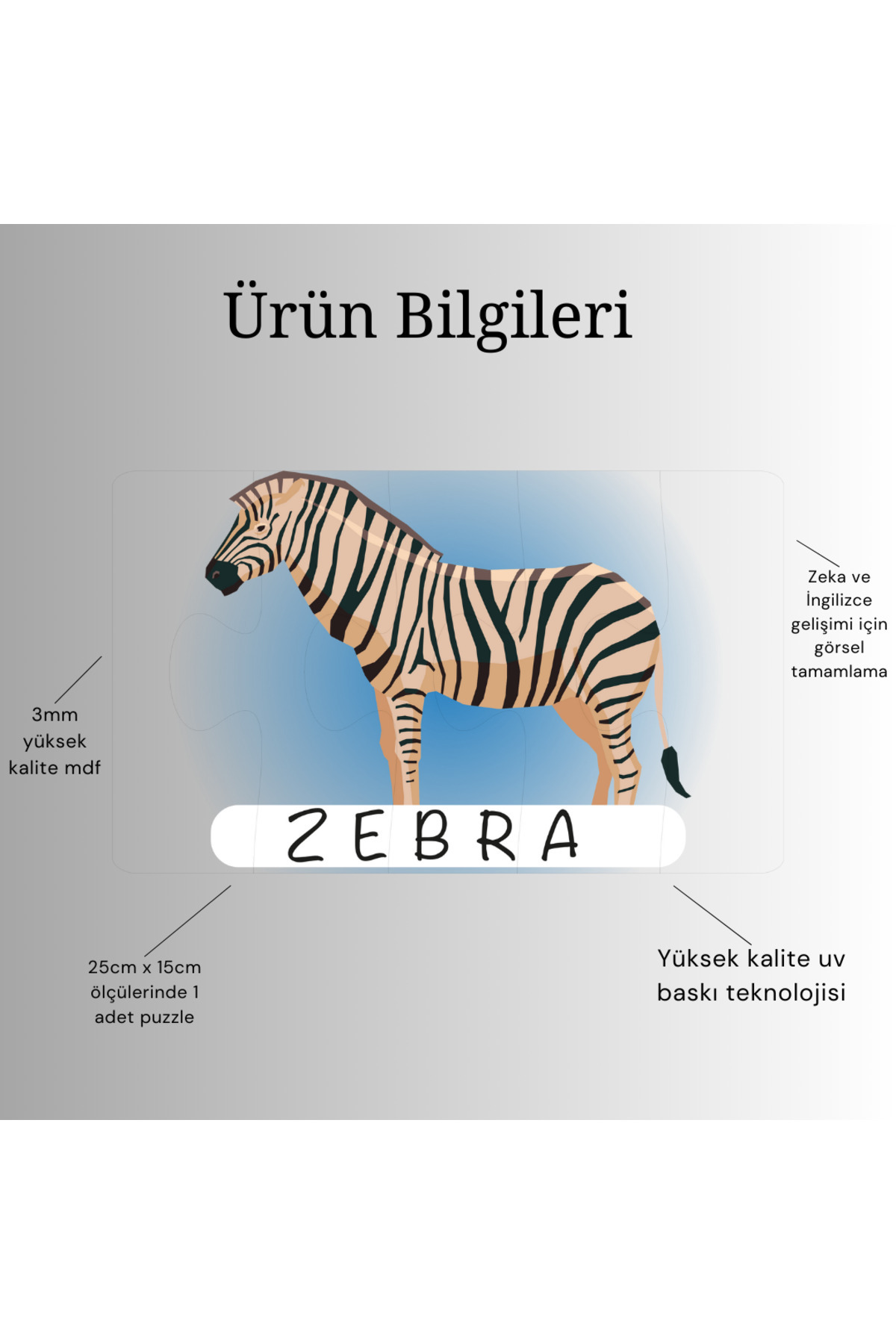 Karter İnovasyon İngilizce Hayvanlar Öğrenme Eşleme Puzzle Kartı, Puzzle Eğitici Oyuncak, Montessori Eğitim Oyuncak fotoğrafı 6 (önizleme)